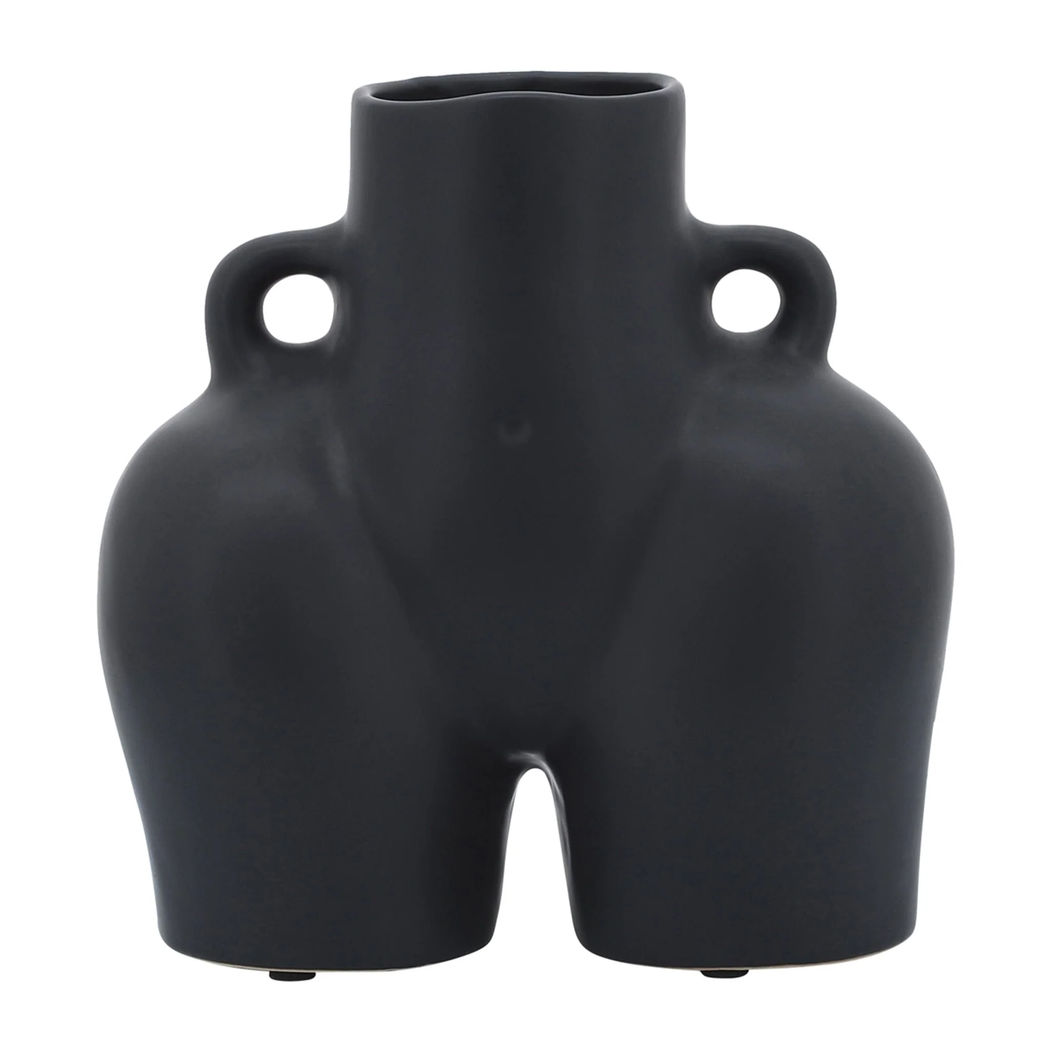 Cer, 7" Half Body Vase, Black