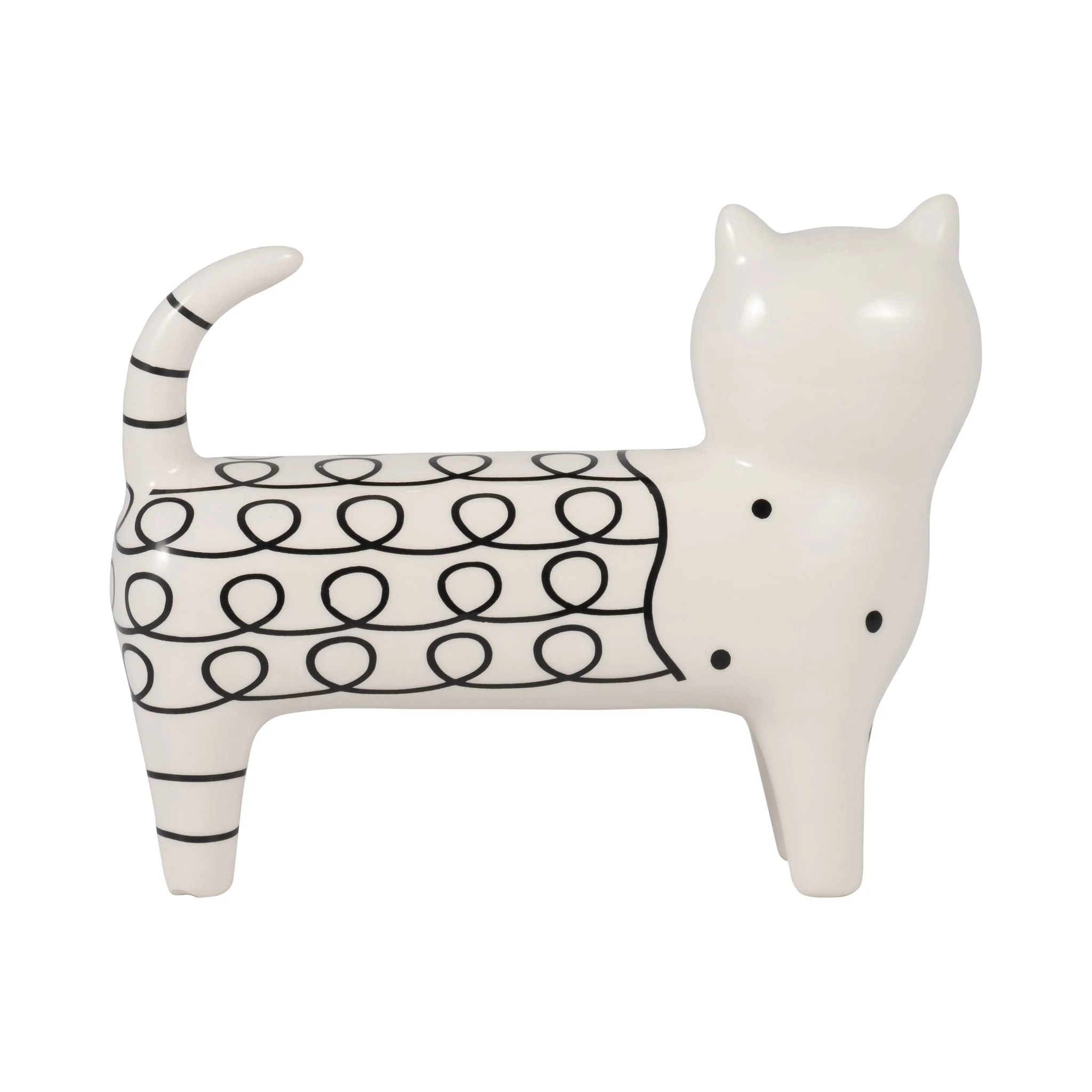 Cer, 7" Swirls Cat, White - Image 4