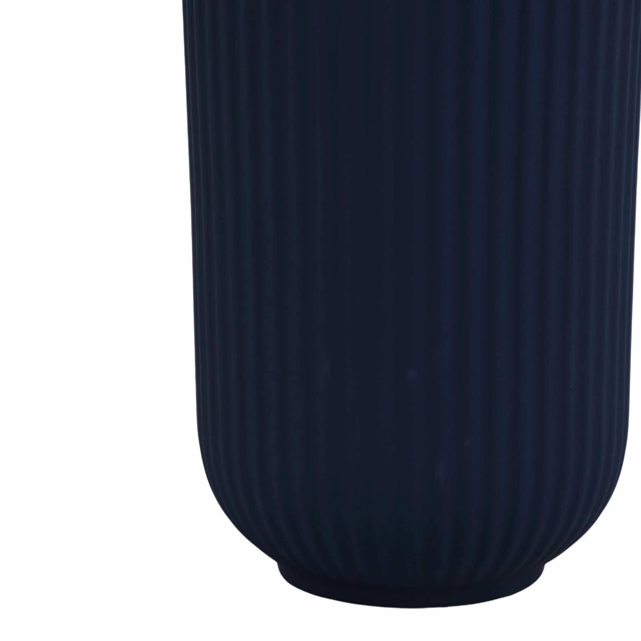 Cer, 7"h Ridged Vase, Navy - Image 5