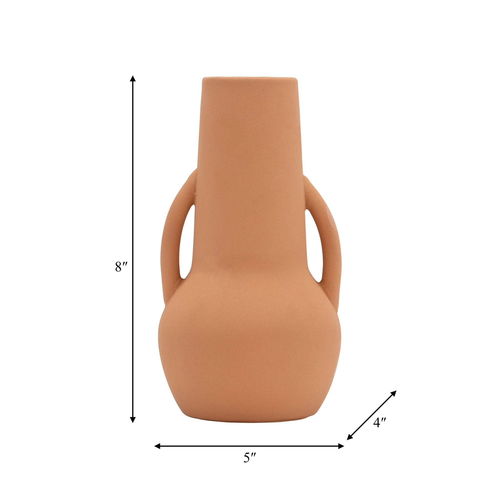 Cer,8",vase W/handles,terracotta - Image 8