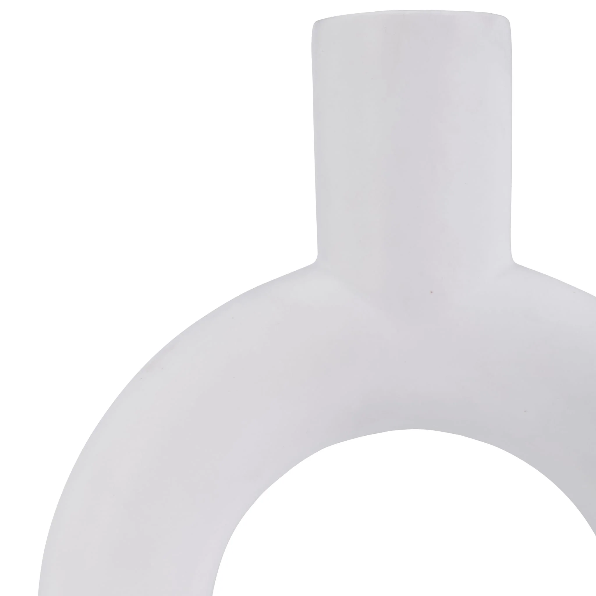 Cer, 9" Round Cut-out Vase, White - Image 5