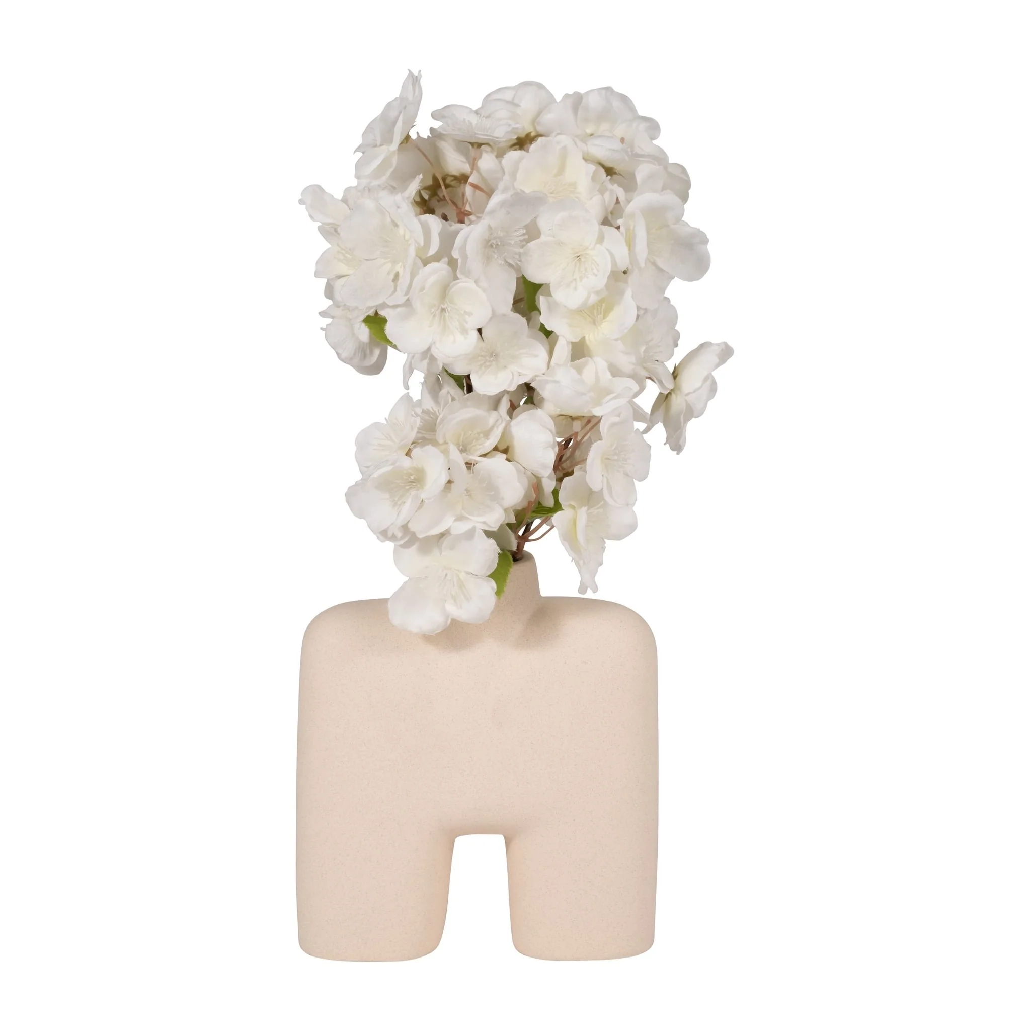 Cer, 9" Square Shape Vase, Ivory - Image 4