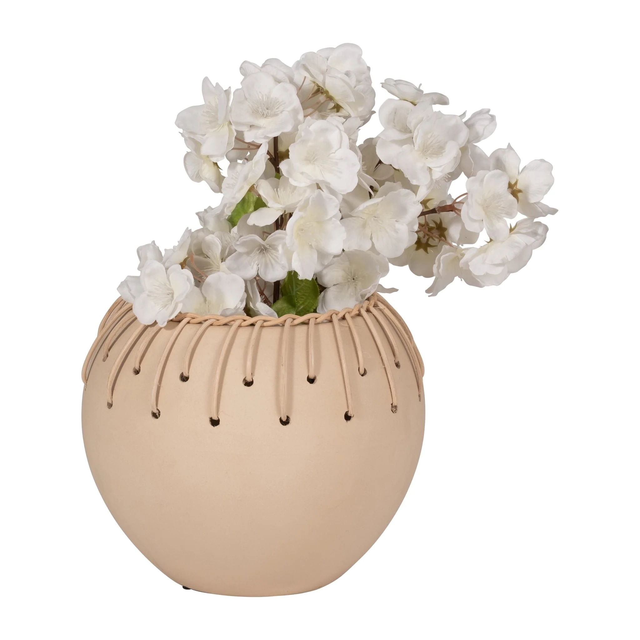Cer, 9"d Bowl W/ Weaving, Natural - Image 2