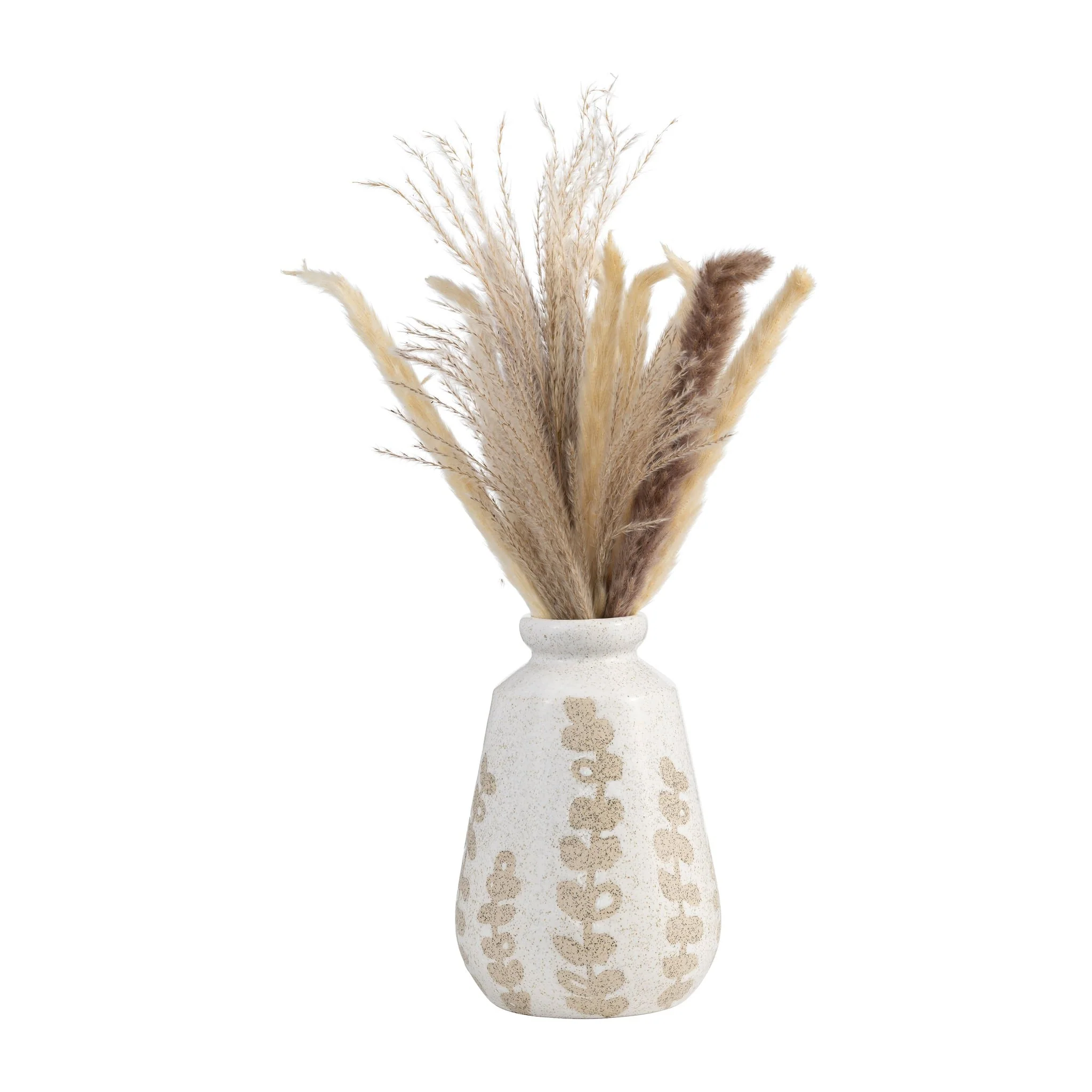 Cer, 9"h Botanical Vase, Ivory - Image 3