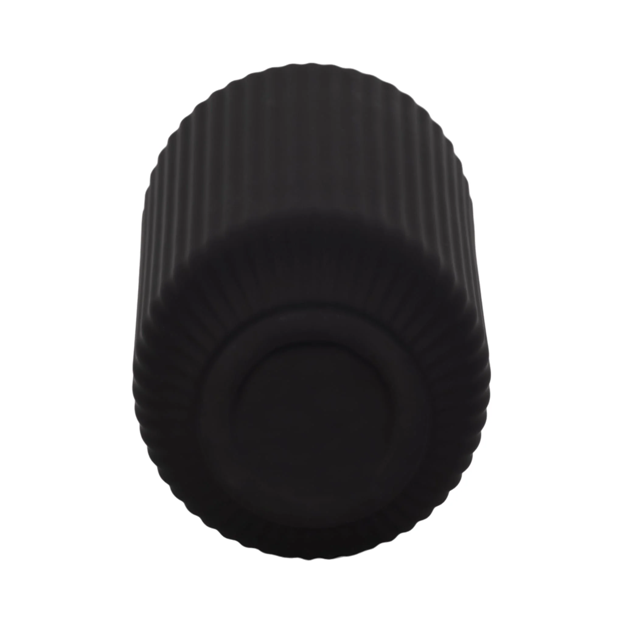 Cer, 9"h Ridged Vase, Black - Image 6