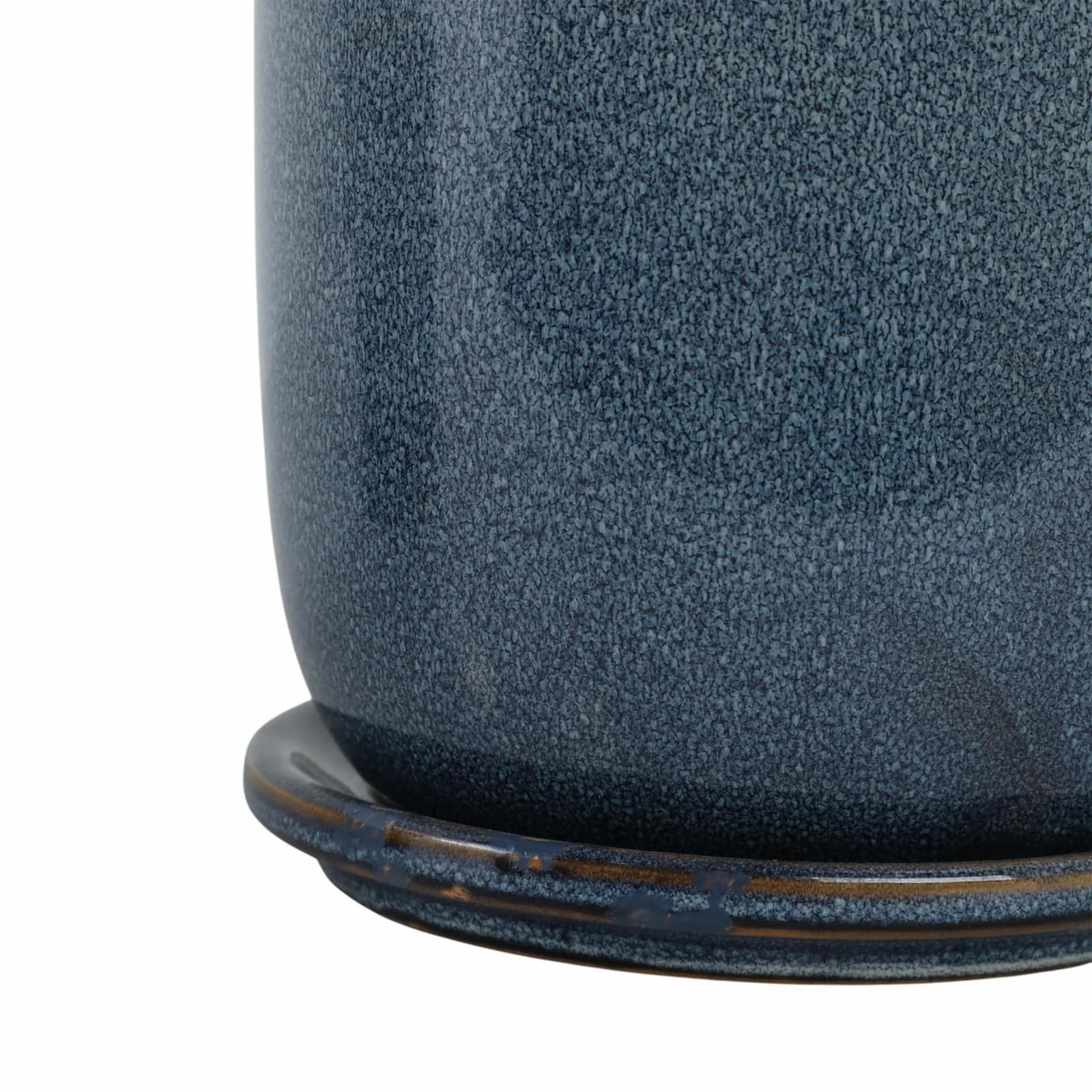 Cer, S/2 5/6" Planter W/ Saucer, Aqua - Image 6