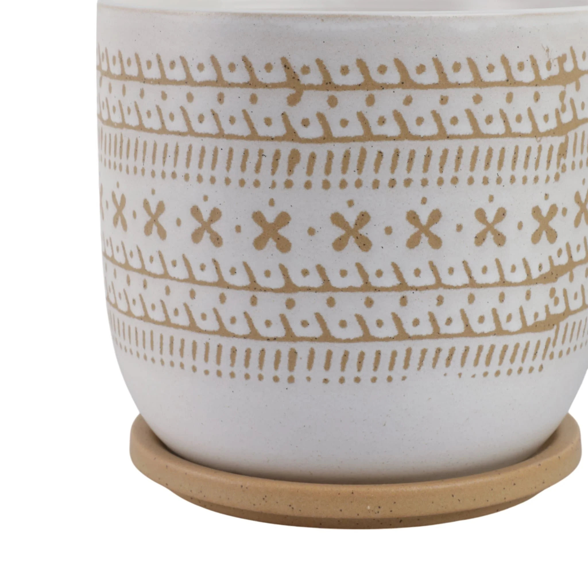 Cer?s/2 6/8" Planter W/ Saucer, Brown - Image 5
