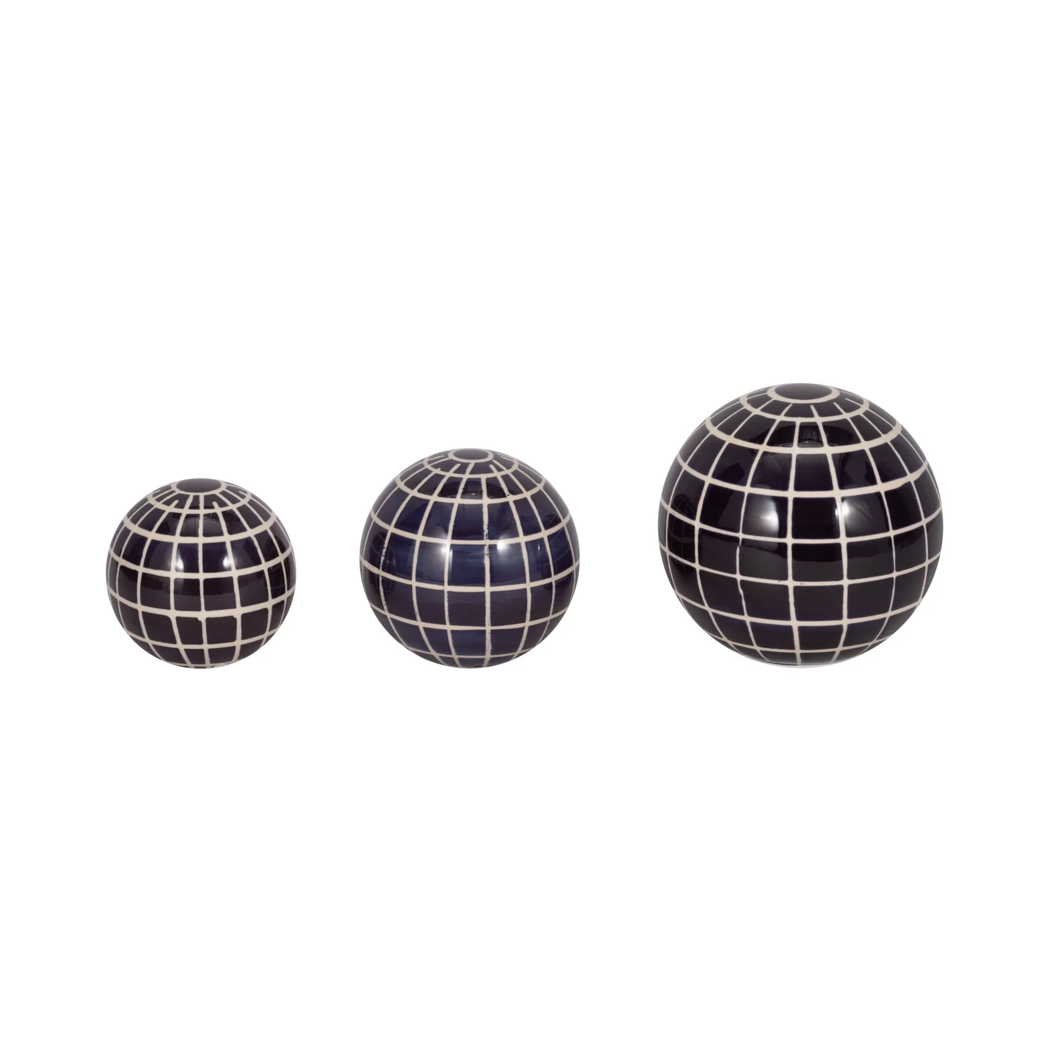 Cer, S/3 Checkered Orbs, 4/5/6" Blue - Image 2
