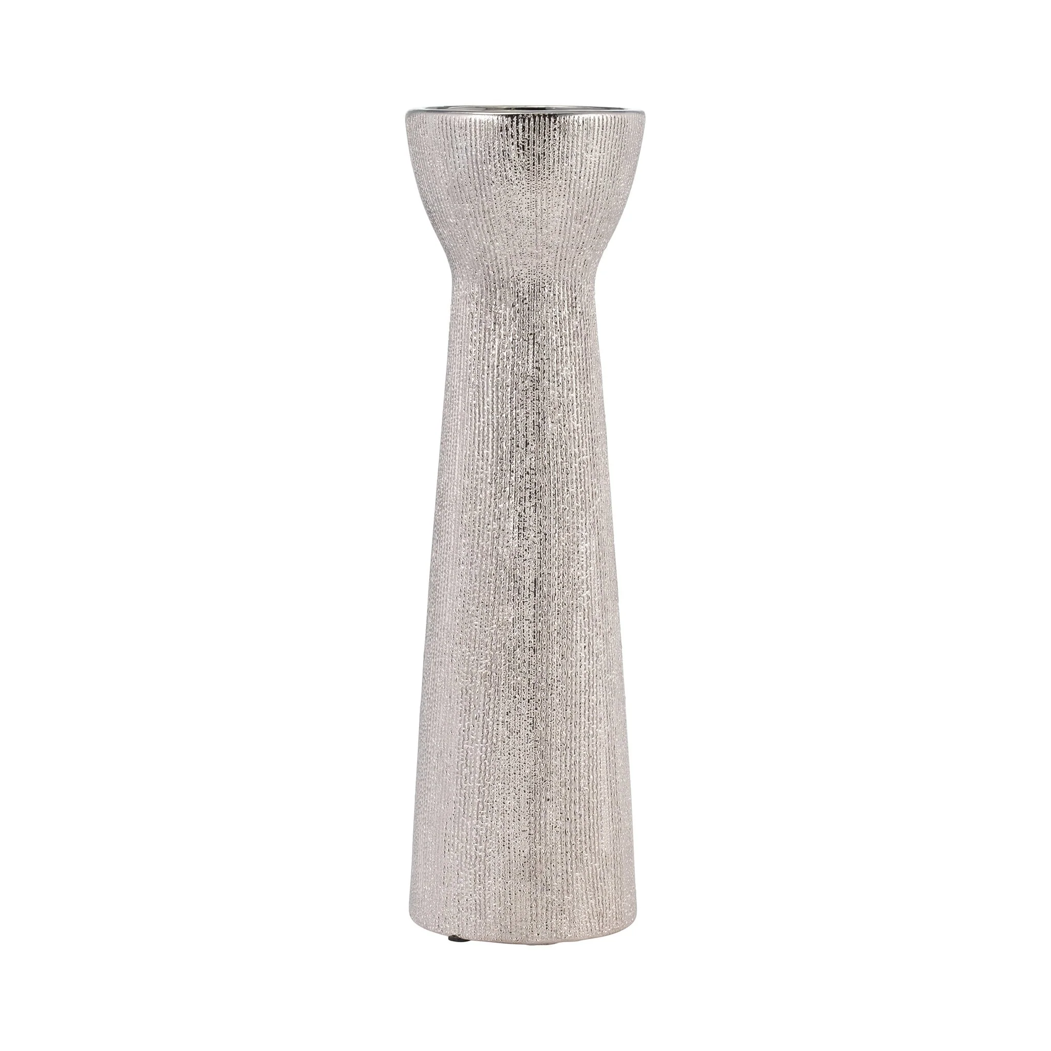 Ceramic 14" Bead Candle Holder,silver