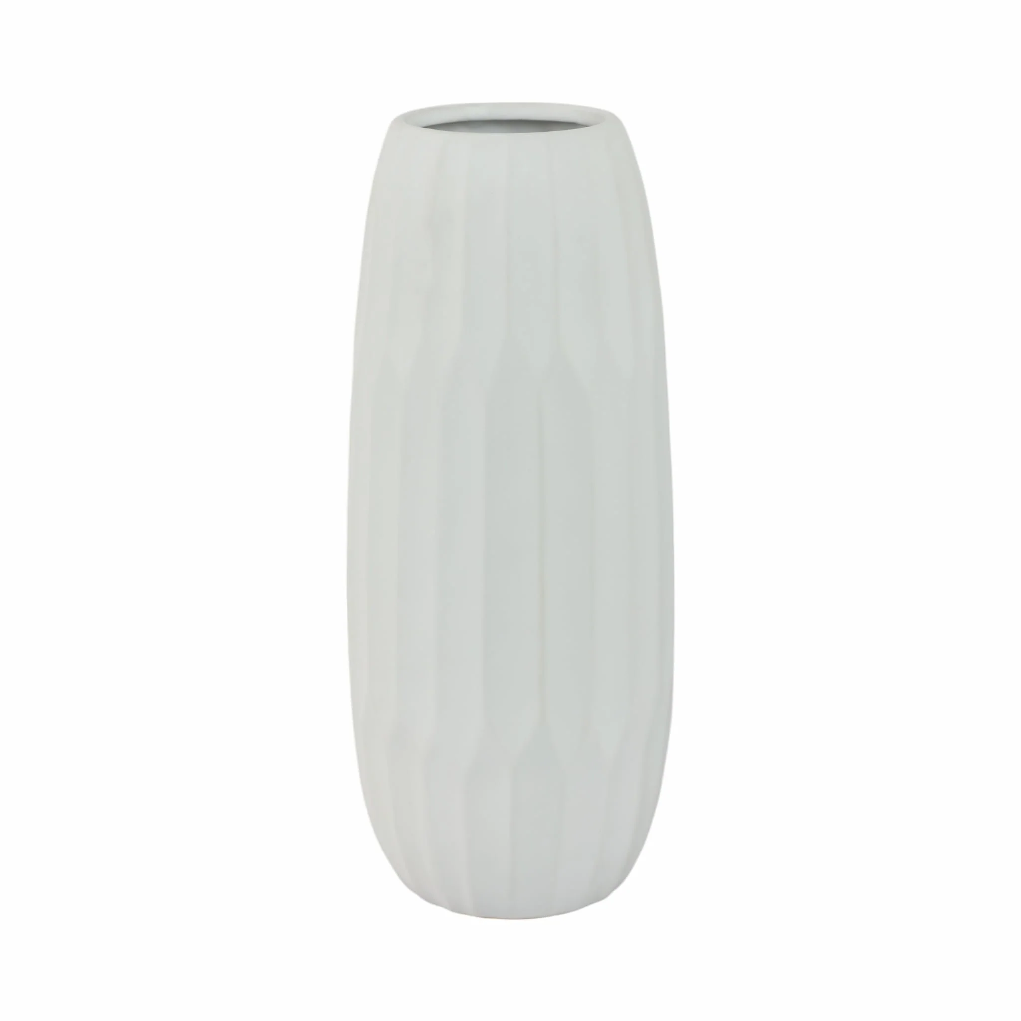Ceramic 14" Vase , White
