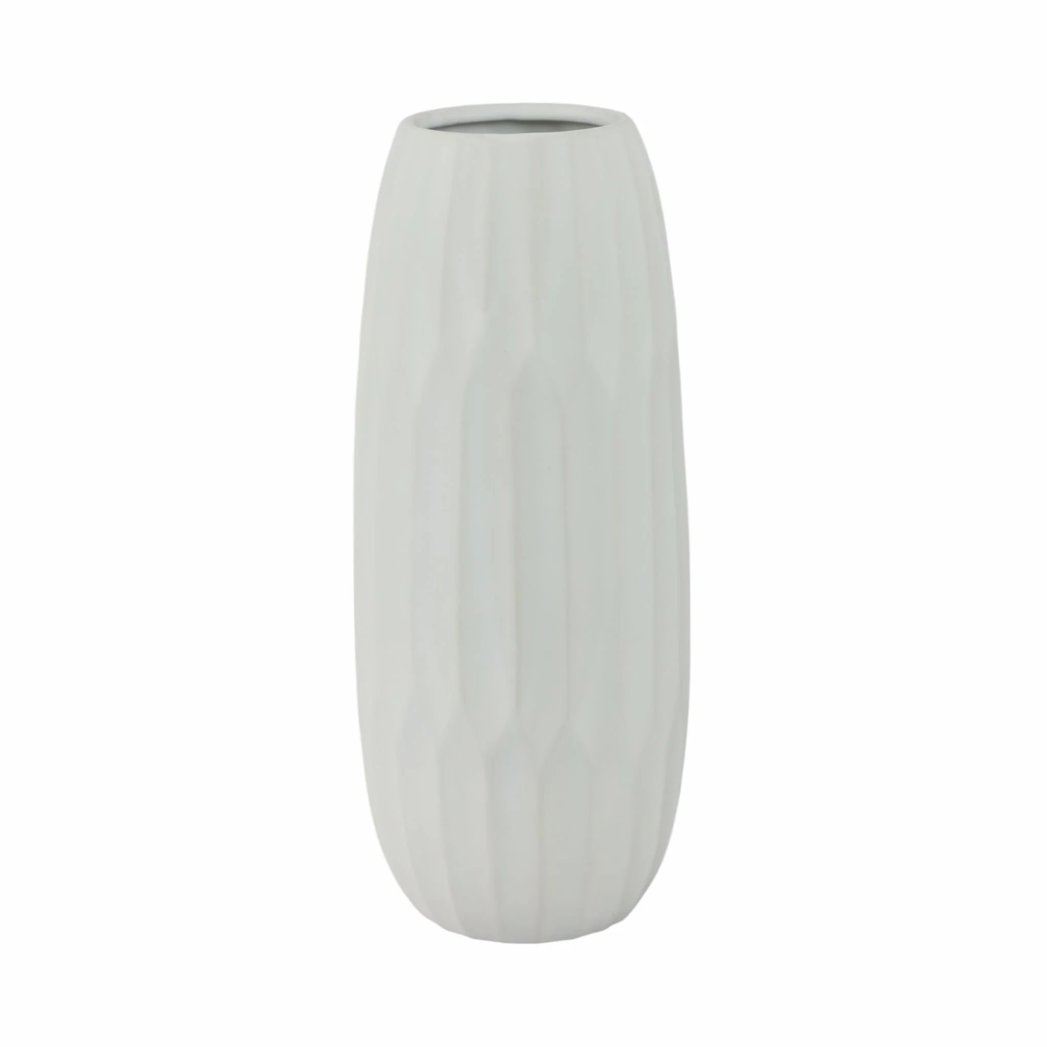 Ceramic 14" Vase , White - Image 3