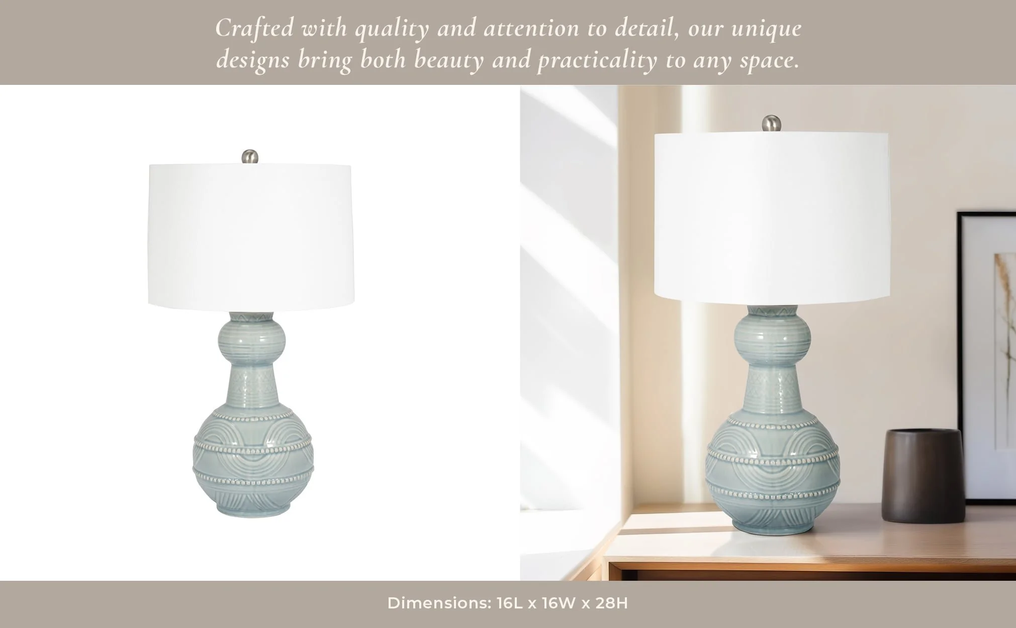 Ceramic 28" Bottle Table Lamp, Blue - Image 11