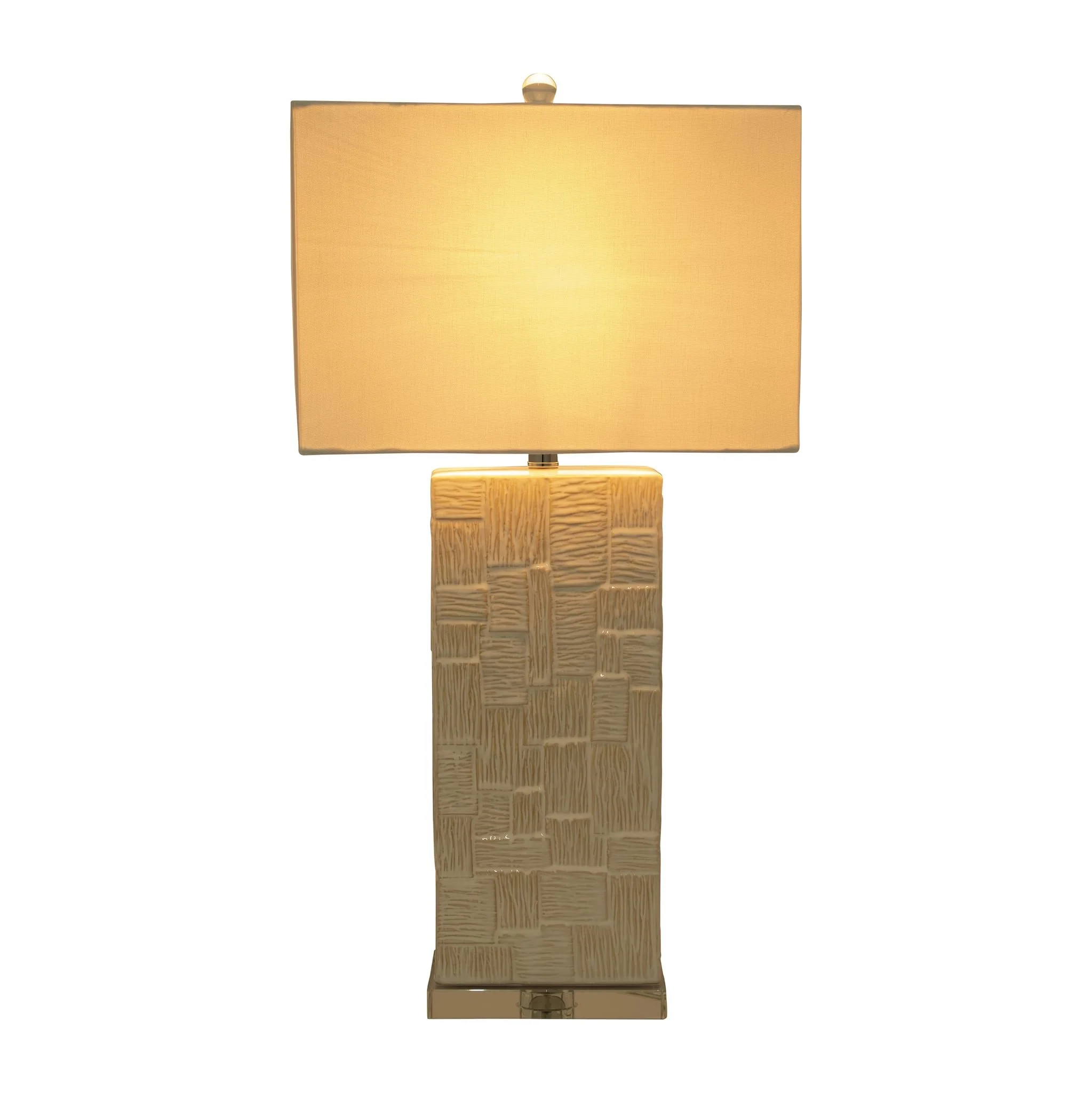 Ceramic 31'' Textured Table Lamp, White - Image 3