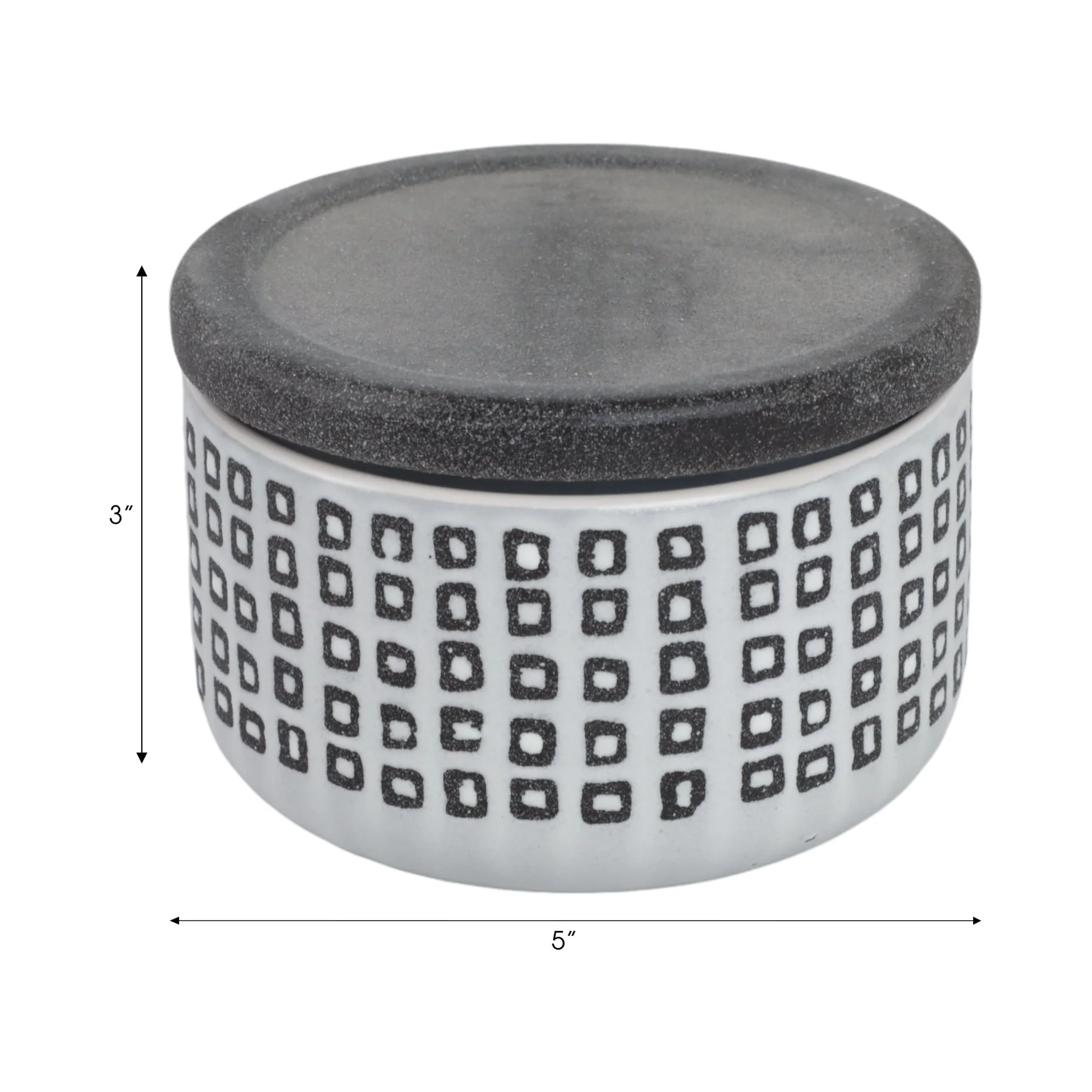 Ceramic 5"  Covered Dotted Jar, Black - Image 8
