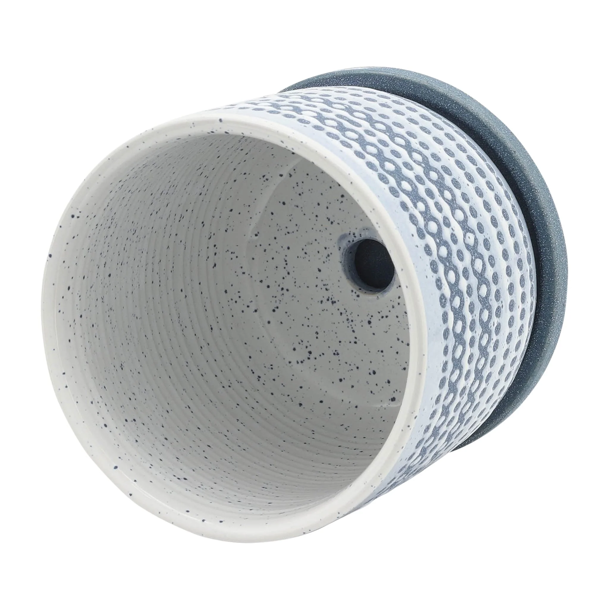 Ceramic 5" Planter W/ Saucer, Blue - Image 4
