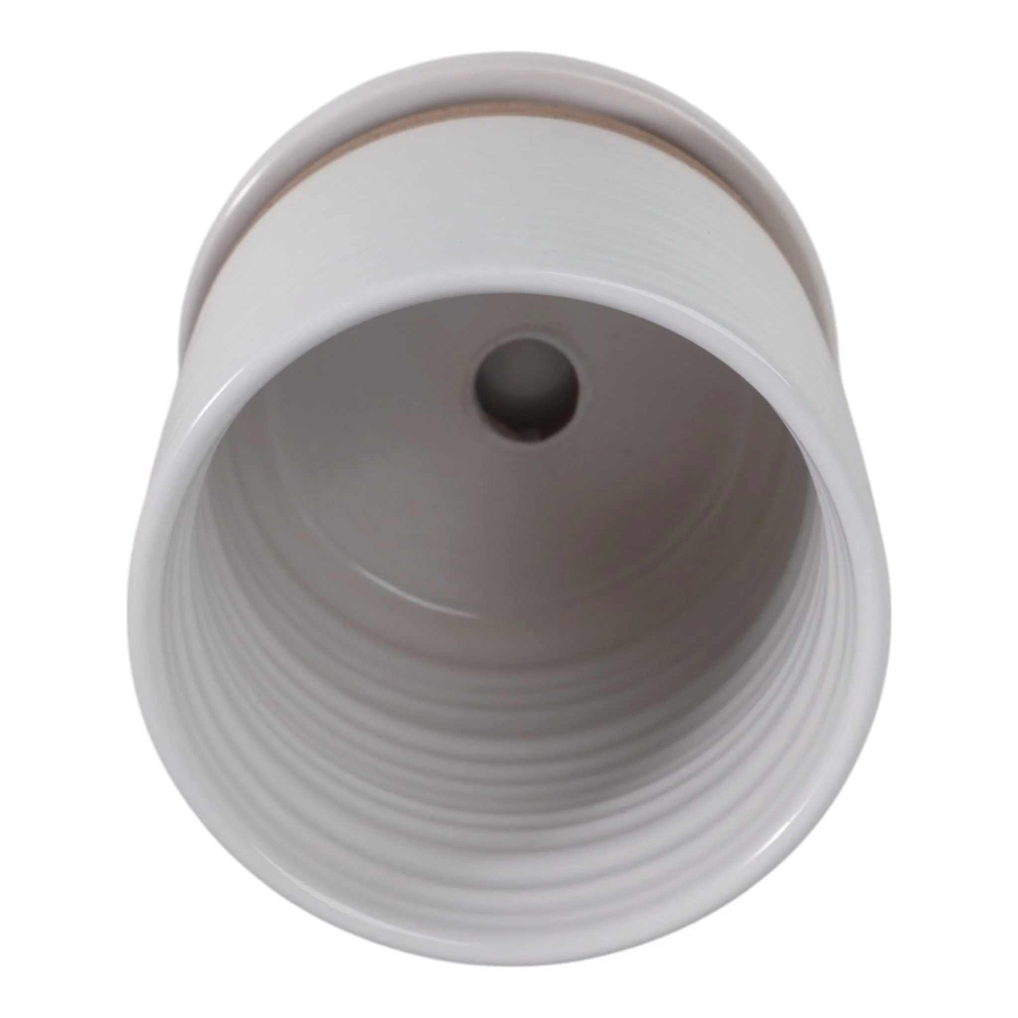 Ceramic 5" Planter W/ Saucer, White - Image 6