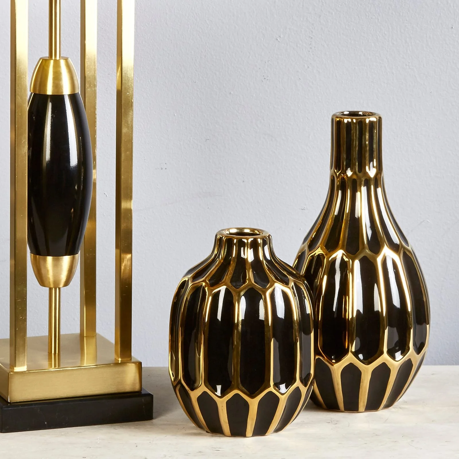 Ceramic Vase 8", Black/gold - Image 10