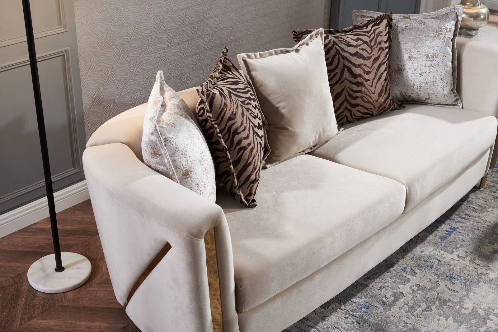 Chanelle 2PC Living Room Set Beige - Image 5