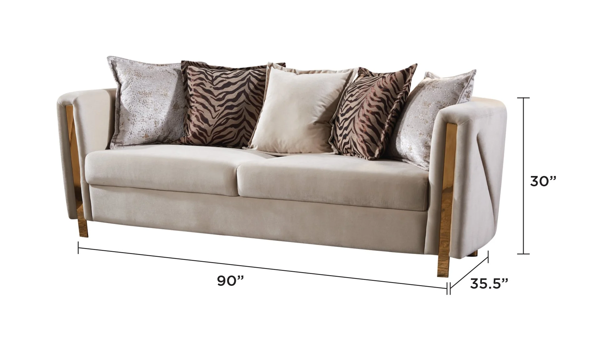 Chanelle Sofa Beige - Image 5