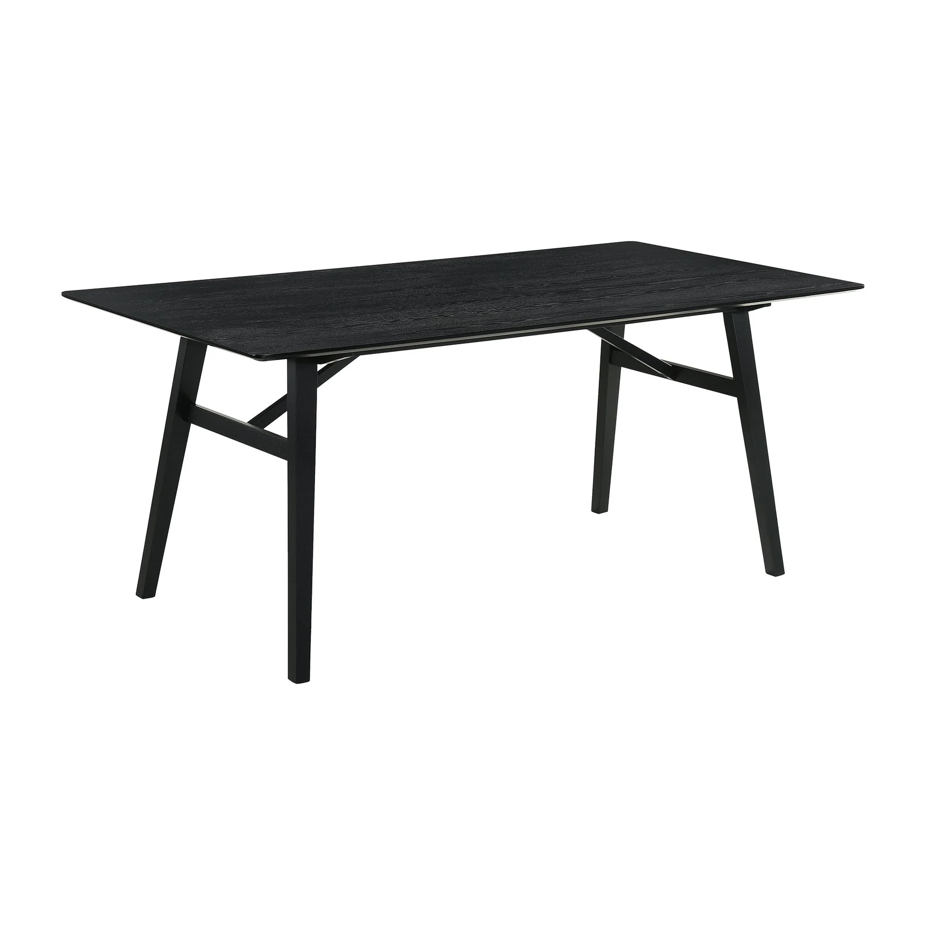 Channell 5 Piece Black Wood Dining Table Set with Charcoal Fabric - Image 4