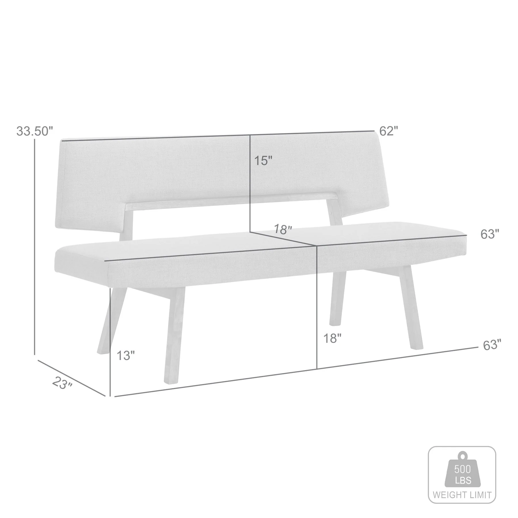 Channell Wood Dining Bench in Walnut Finish with Orange Fabric - Image 6