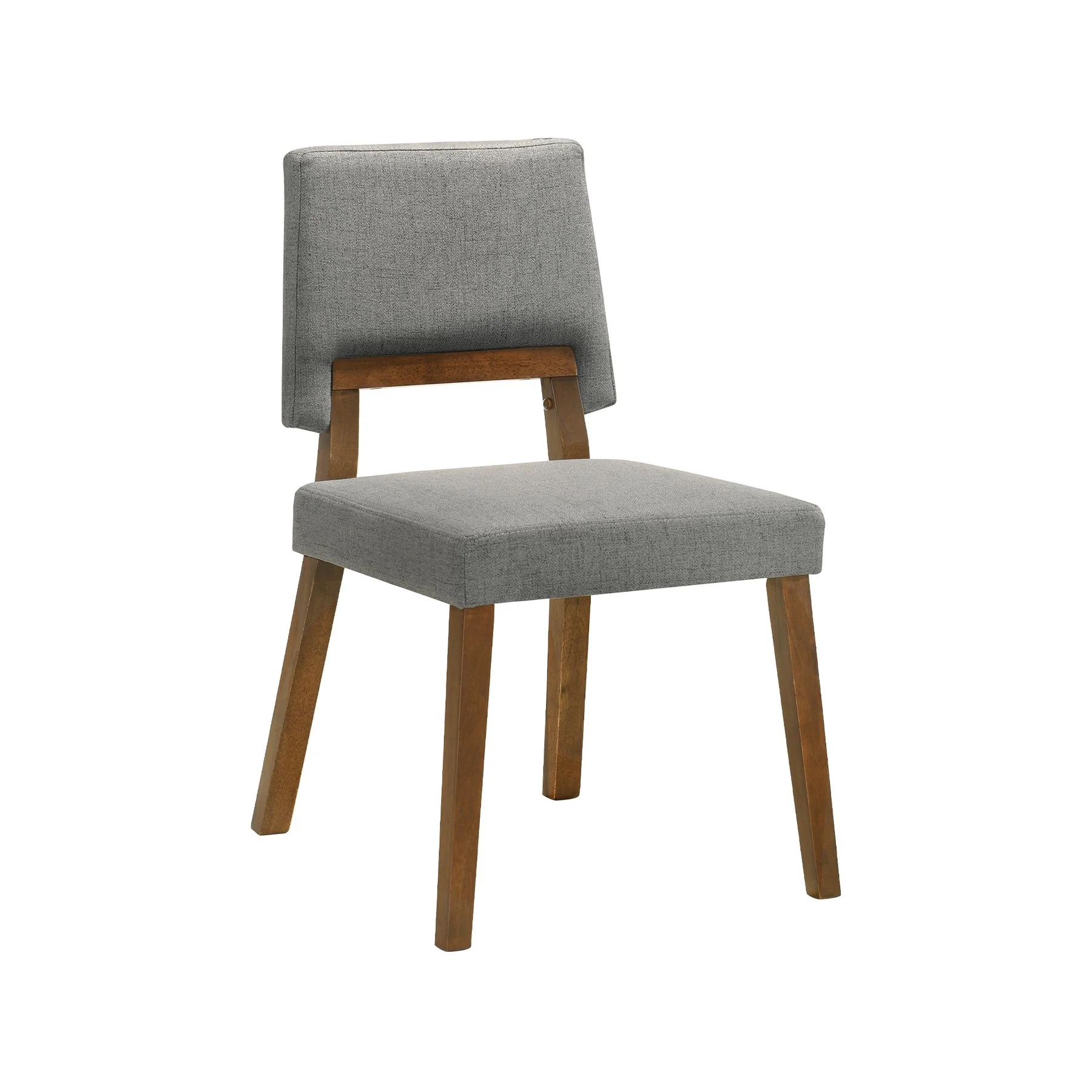 Channell Wood Dining Chair in Walnut Finish with Charcoal Fabric - Set of 2 - Image 2