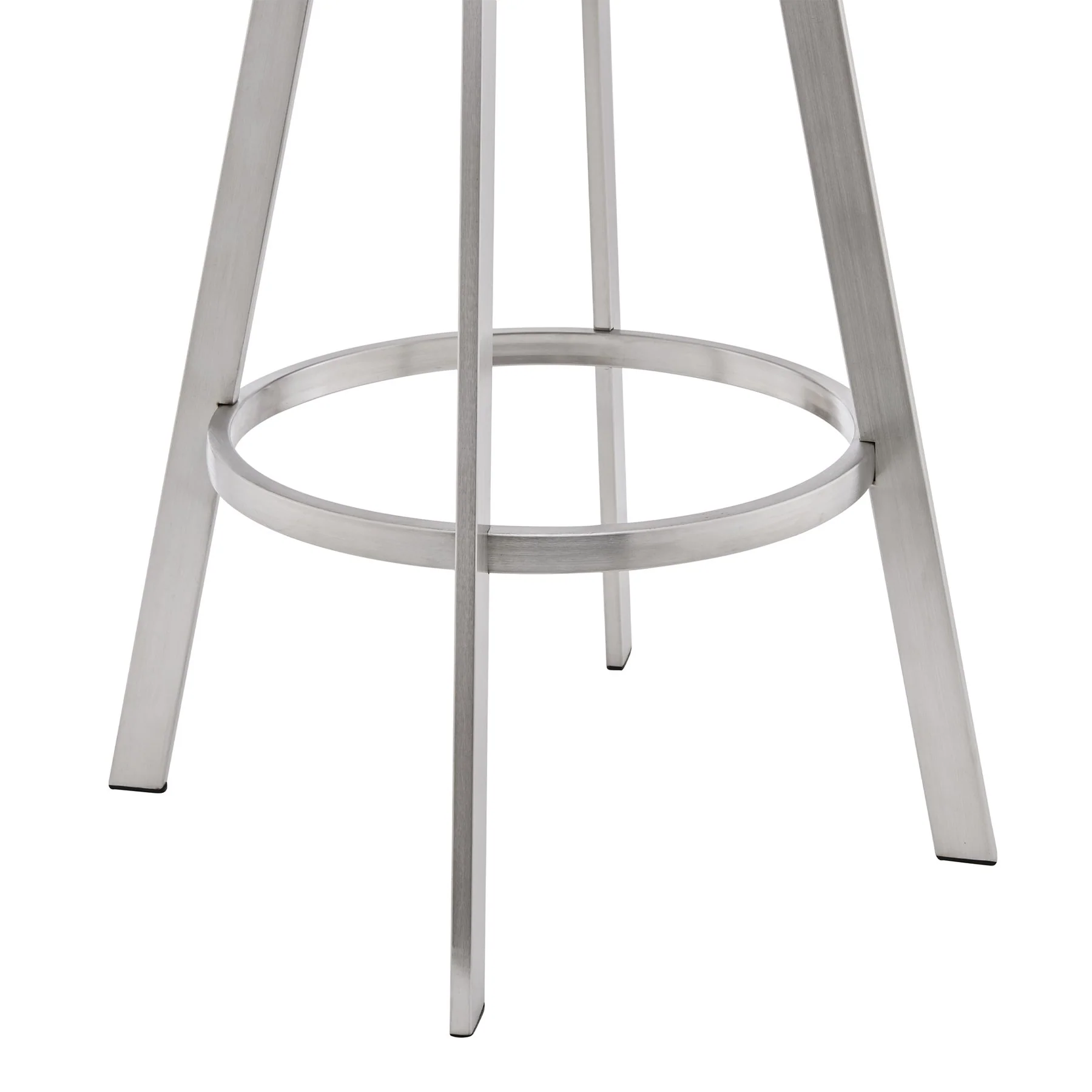 Chelsea 25" Swivel Counter Stool with Brushed Stainless Steel and Gray Faux Leather - Image 6