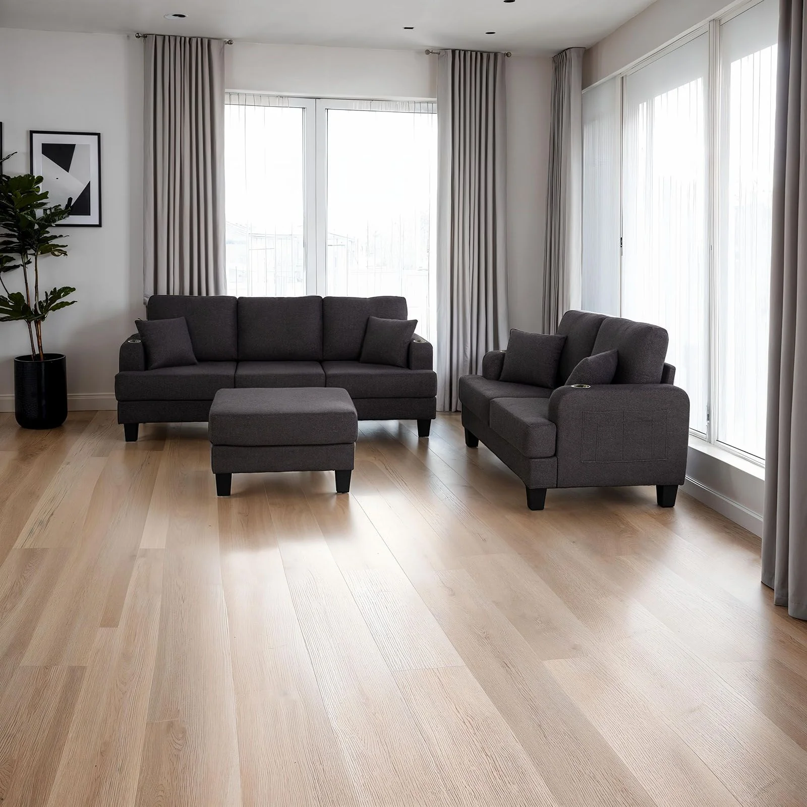 Cinderford Storage Ottomen, Dark Gray
