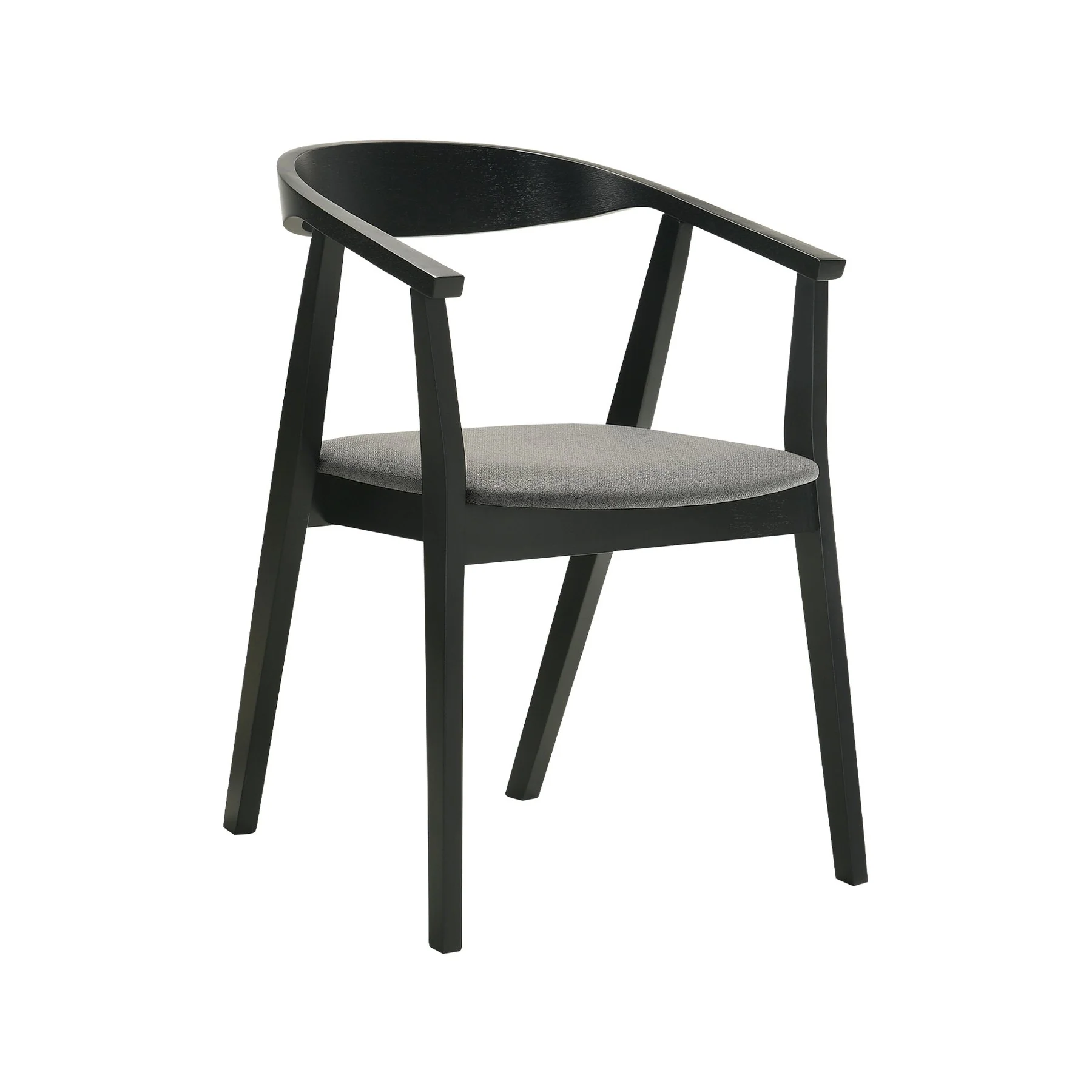 Cirque Santana 5 Piece Black Wood Dining Table Set with Charcoal Fabric - Image 2