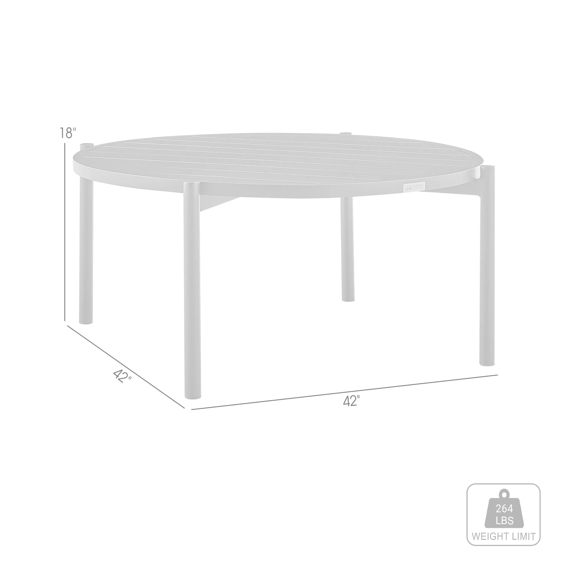Clementine Outdoor Patio Round Coffee Table in Black Aluminum - Image 6
