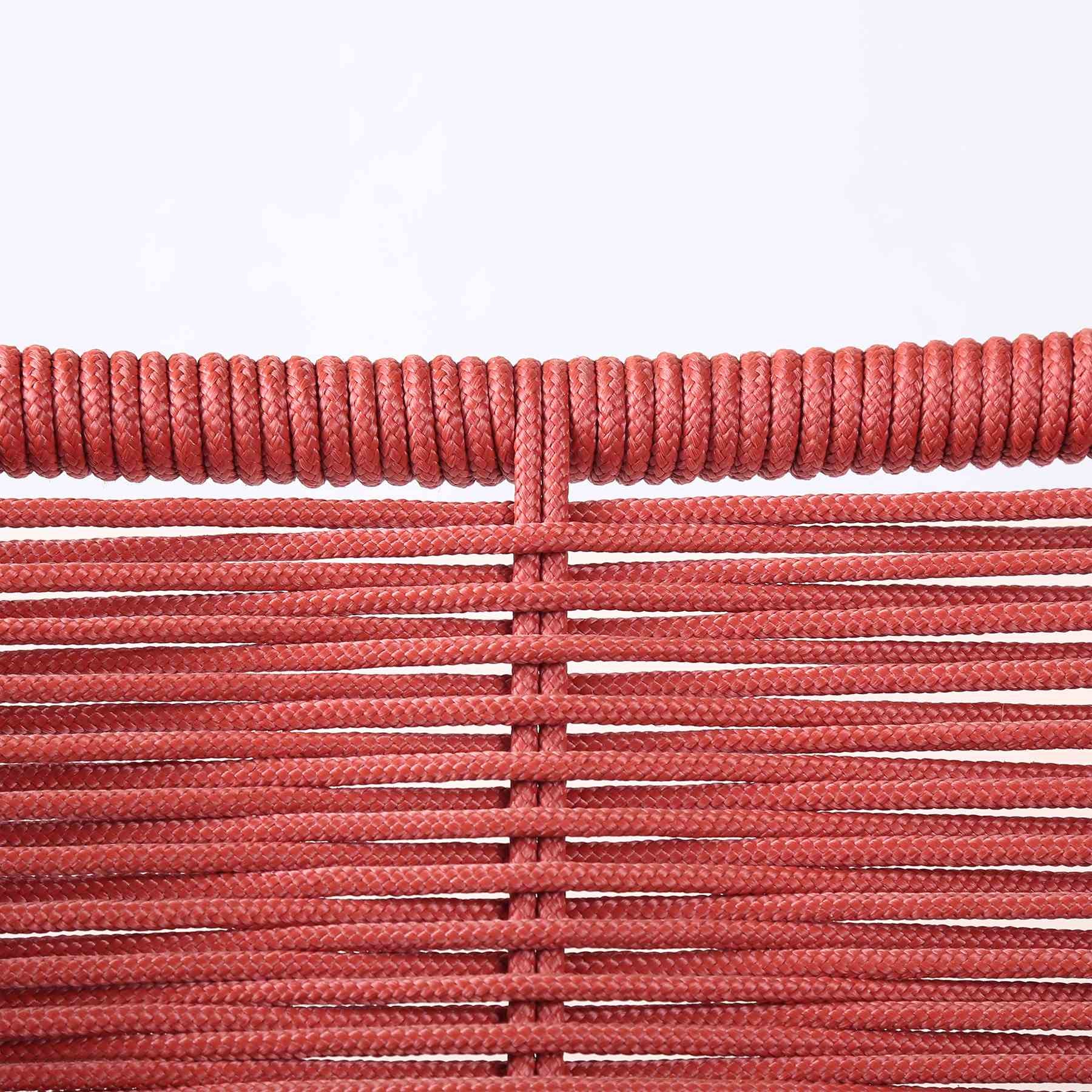 Clip Indoor Outdoor Stackable Steel Dining Chair with Brick Red Rope - Set of 2 - Image 7