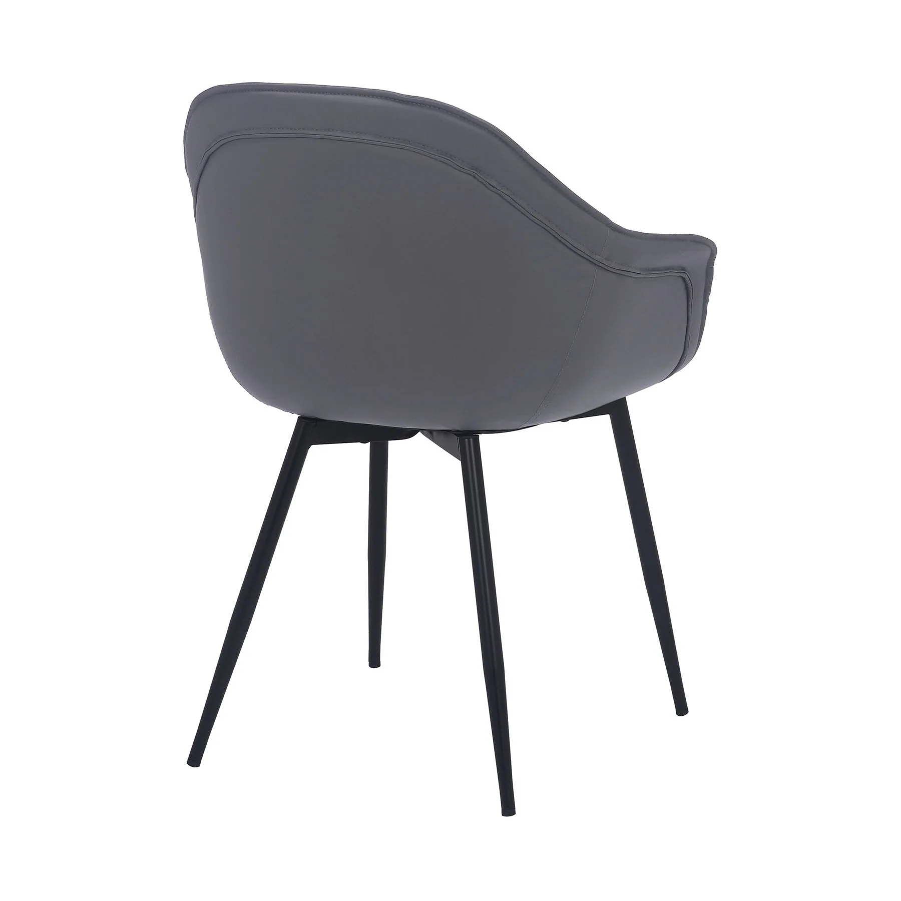 Clover Gray Faux Leather Dining Room Chair with Black Metal Legs - Image 4