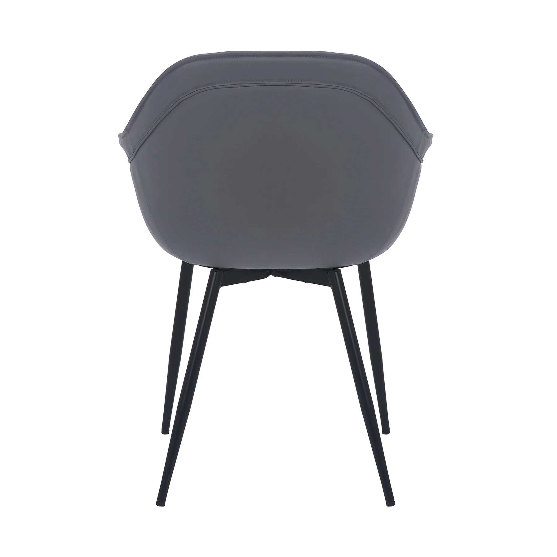 Clover Gray Faux Leather Dining Room Chair with Black Metal Legs - Image 5