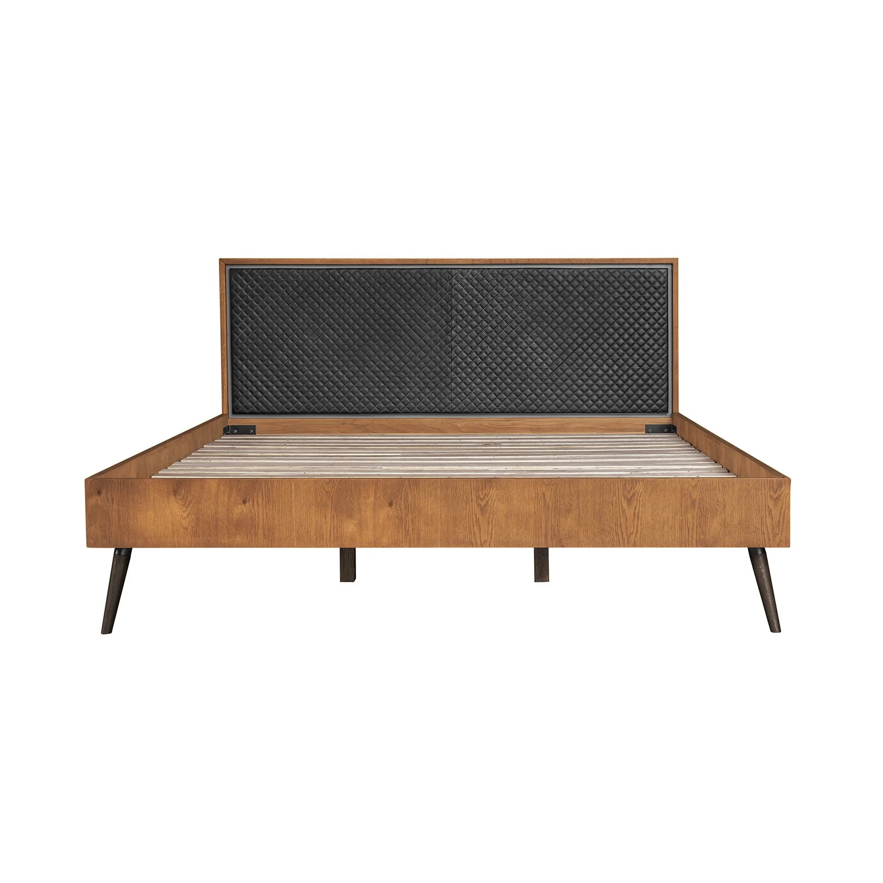 Coco Rustic 4 piece Upholstered Platform Bedroom Set in King with Dresser and 2 Nightstands - Image 3