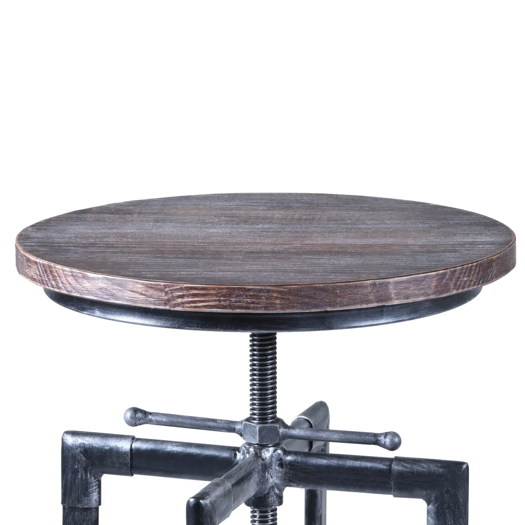 Concord Adjustable Barstool in Industrial Gray Finish with Pine Wood Seat - Image 2