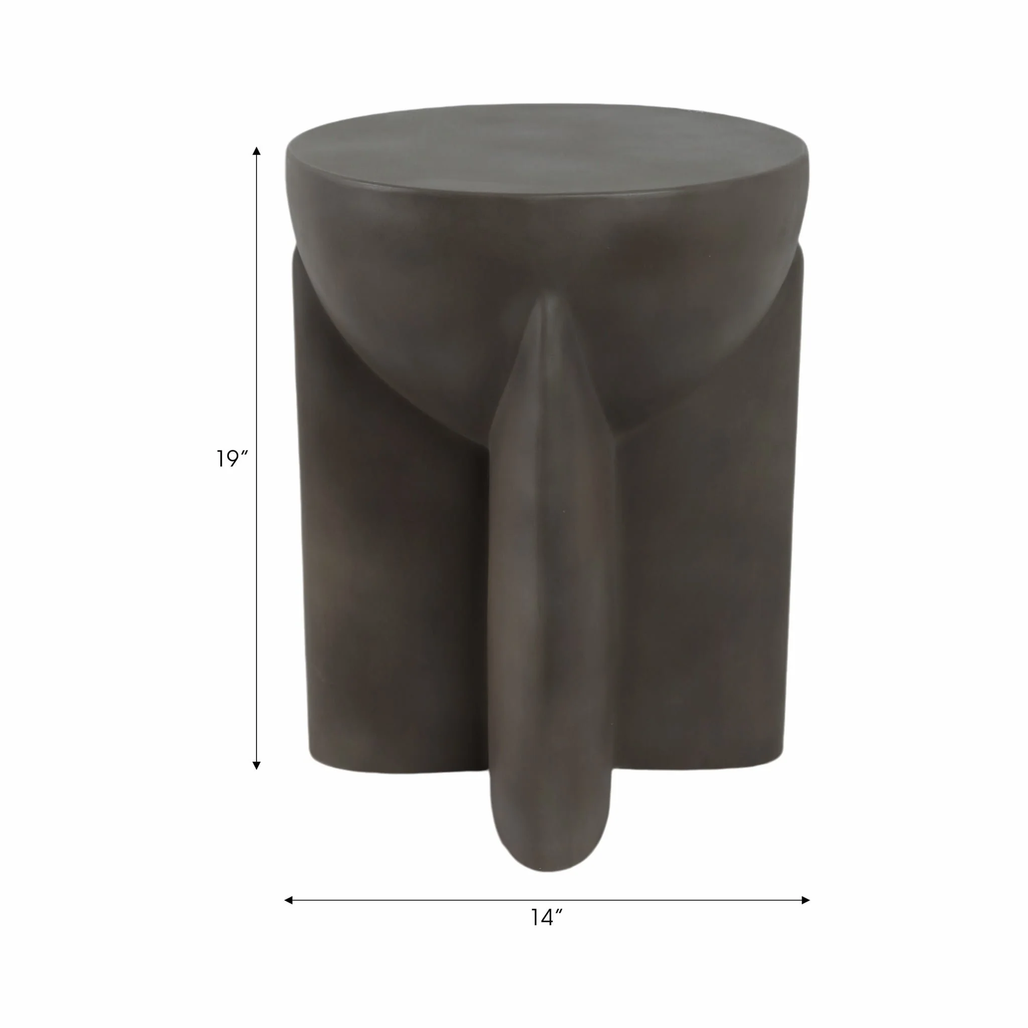 Concrete, 19" Contemporary Accent Table, Dark Grey - Image 8