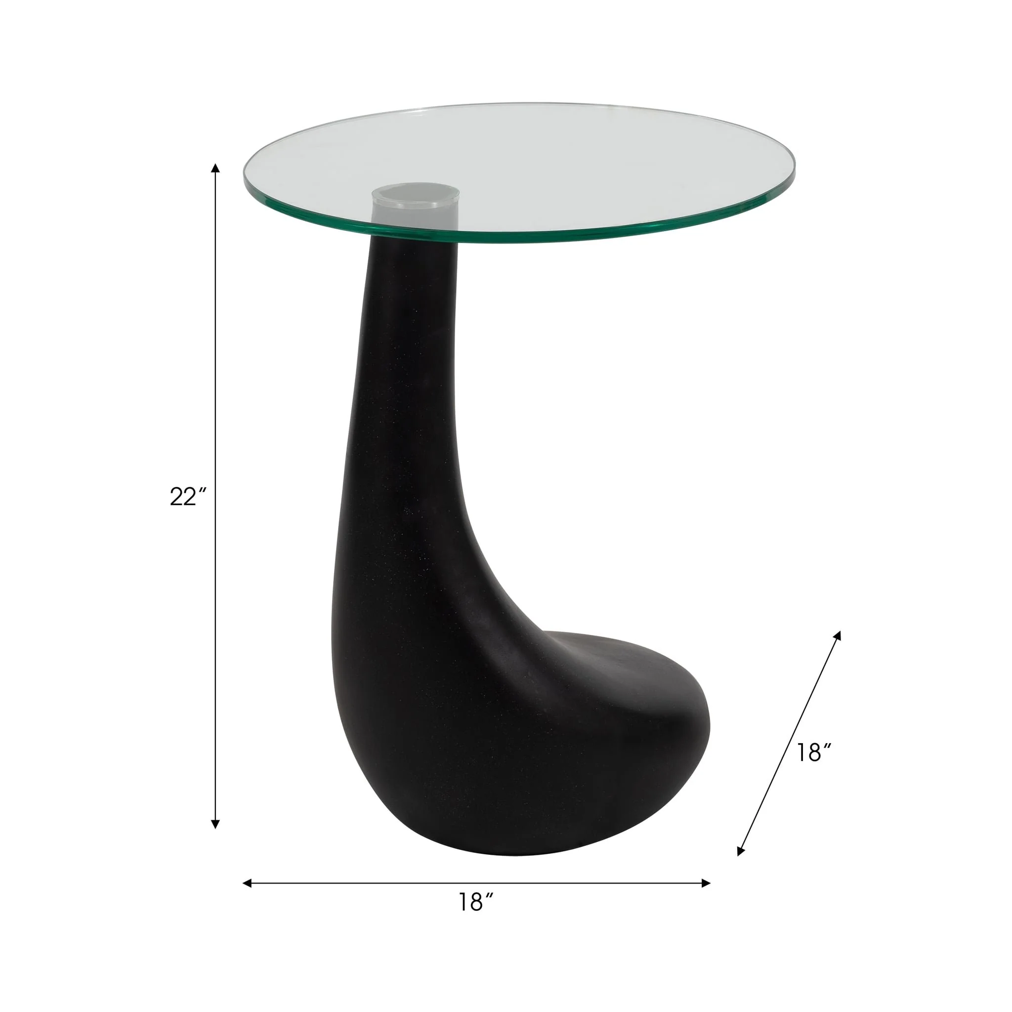 Concrete, 22" Golf Club Base W/glass Top Accent Ta - Image 7