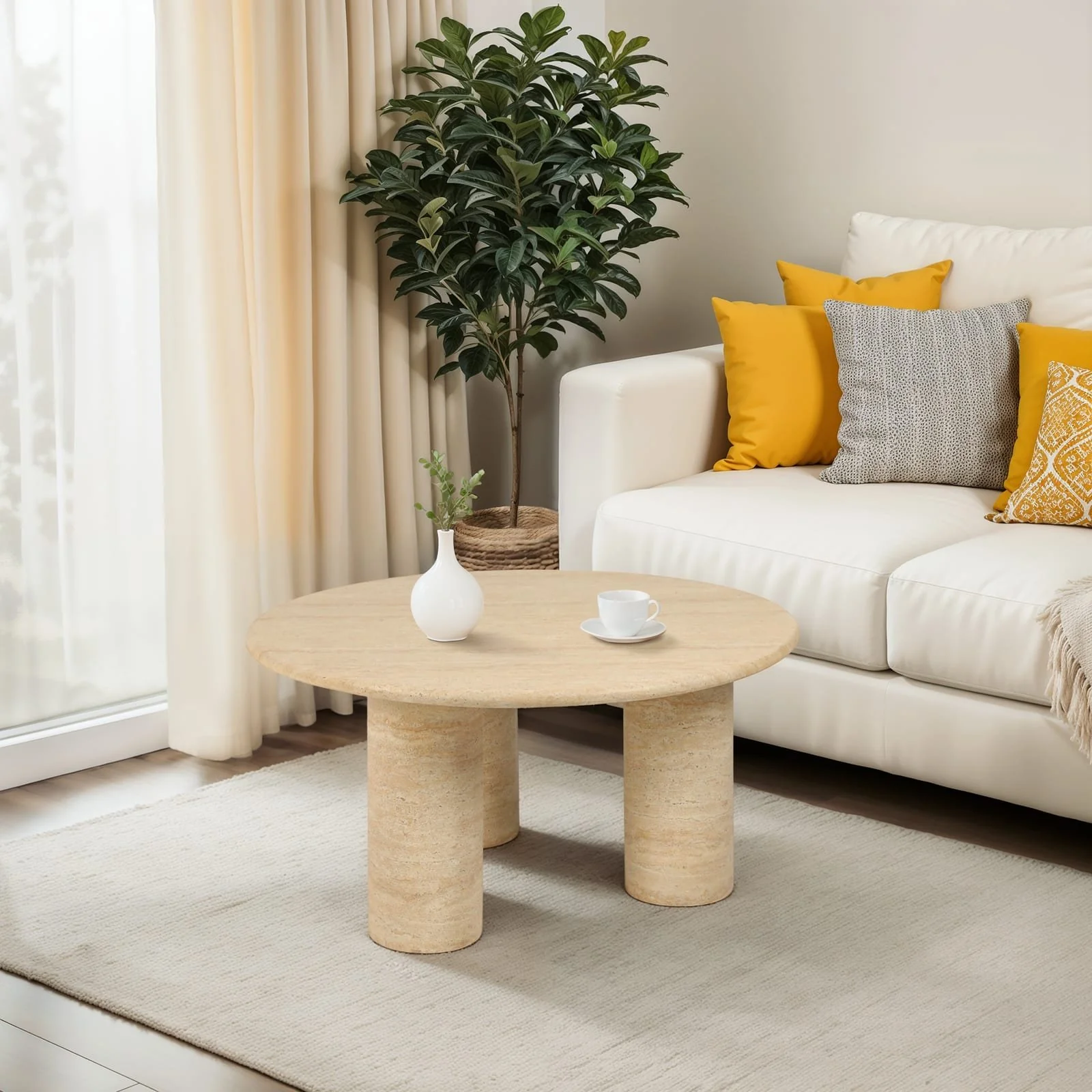 Concrete, 32" Minimalist Accent Table, Kd, 2boxes - Image 10