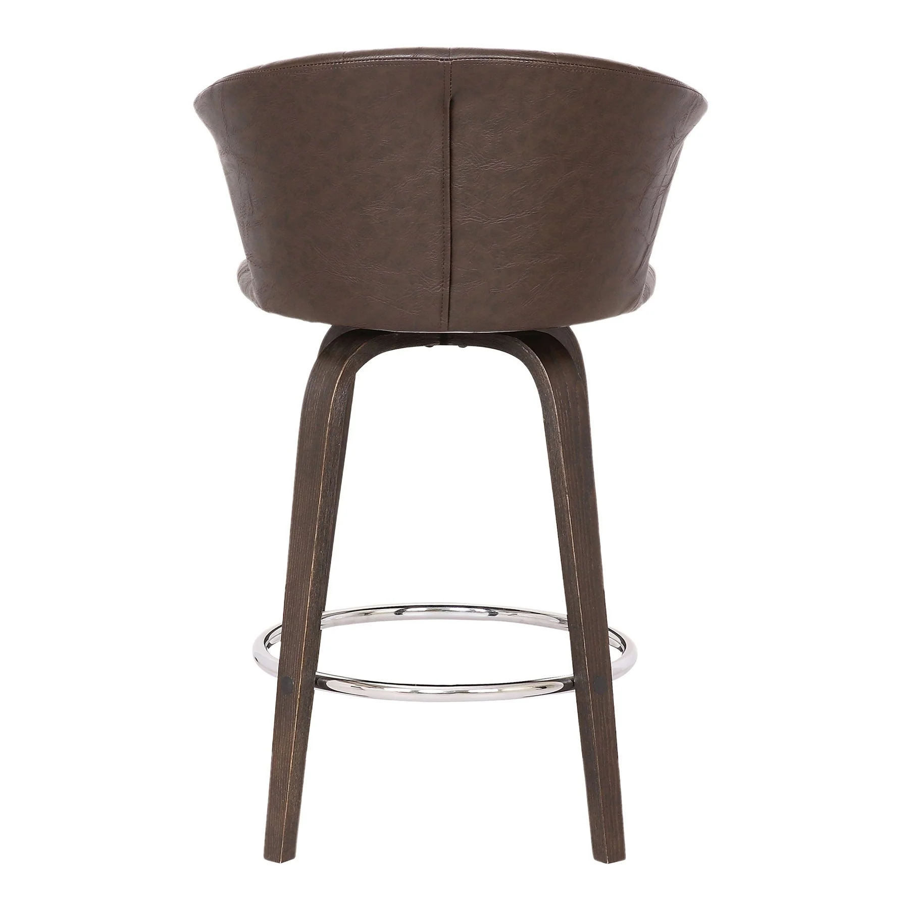 Connie 26" Modern Brown Faux Leather Bar Stool - Image 5