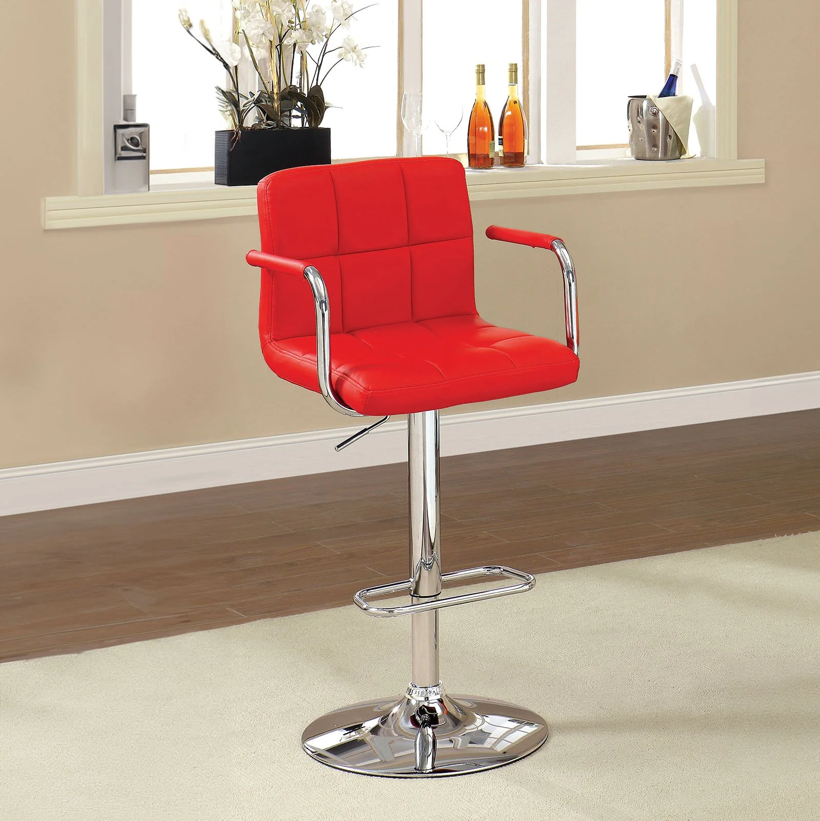 Corfu Bar Stool, Red