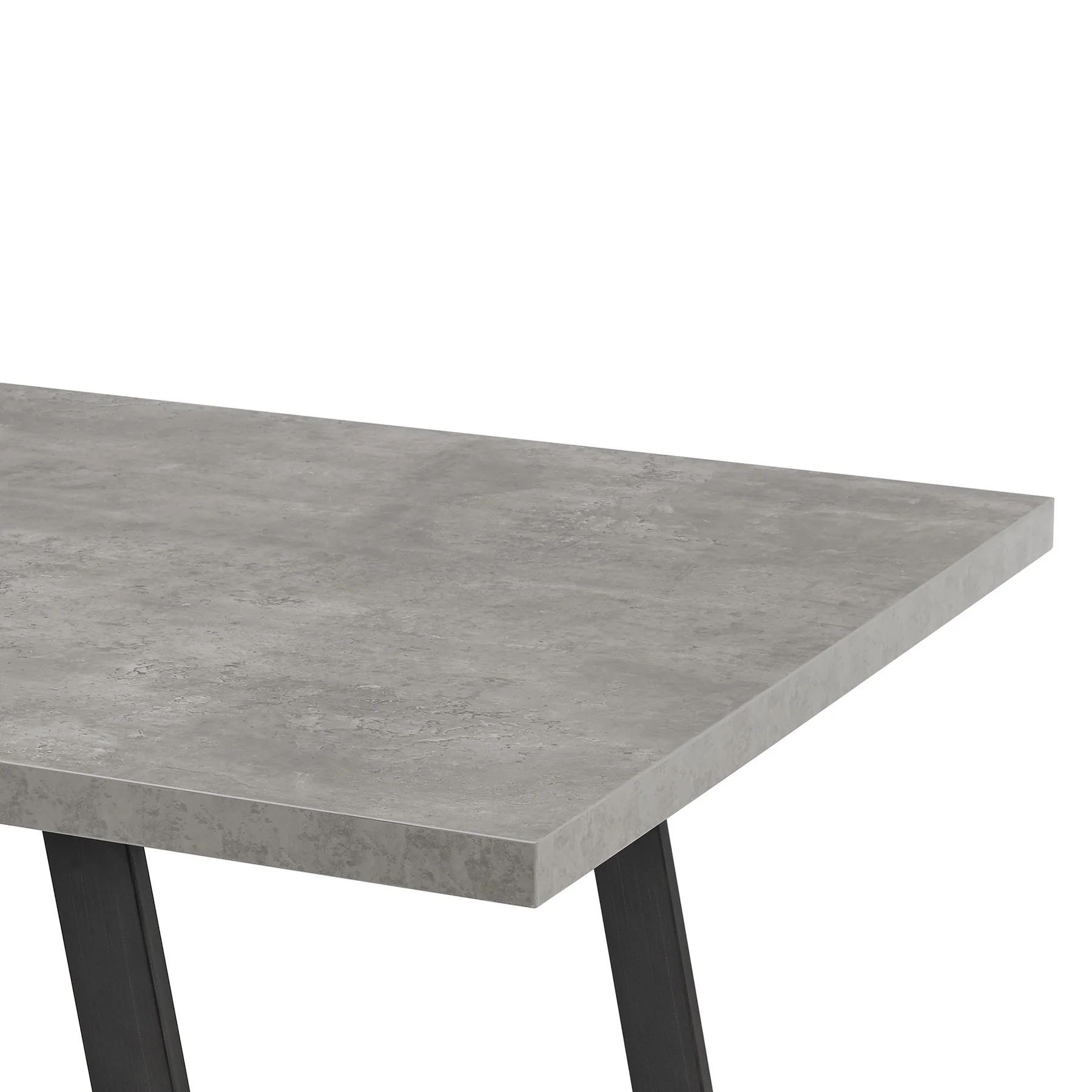 Coronado Contemporary Dining Table in Gray Powder Coated Finish with Cement Gray Top - Image 3