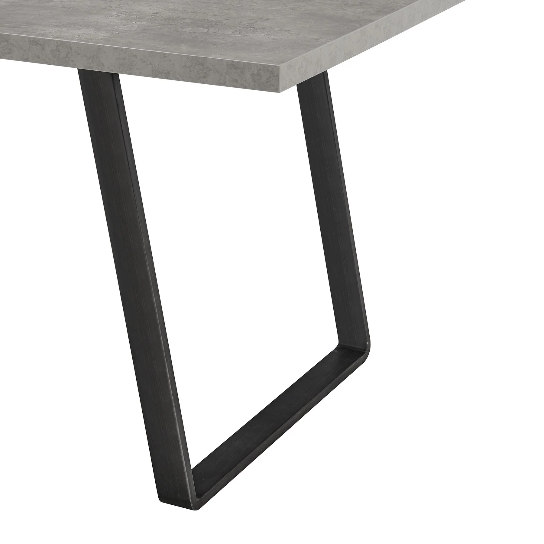 Coronado Contemporary Dining Table in Gray Powder Coated Finish with Cement Gray Top - Image 4