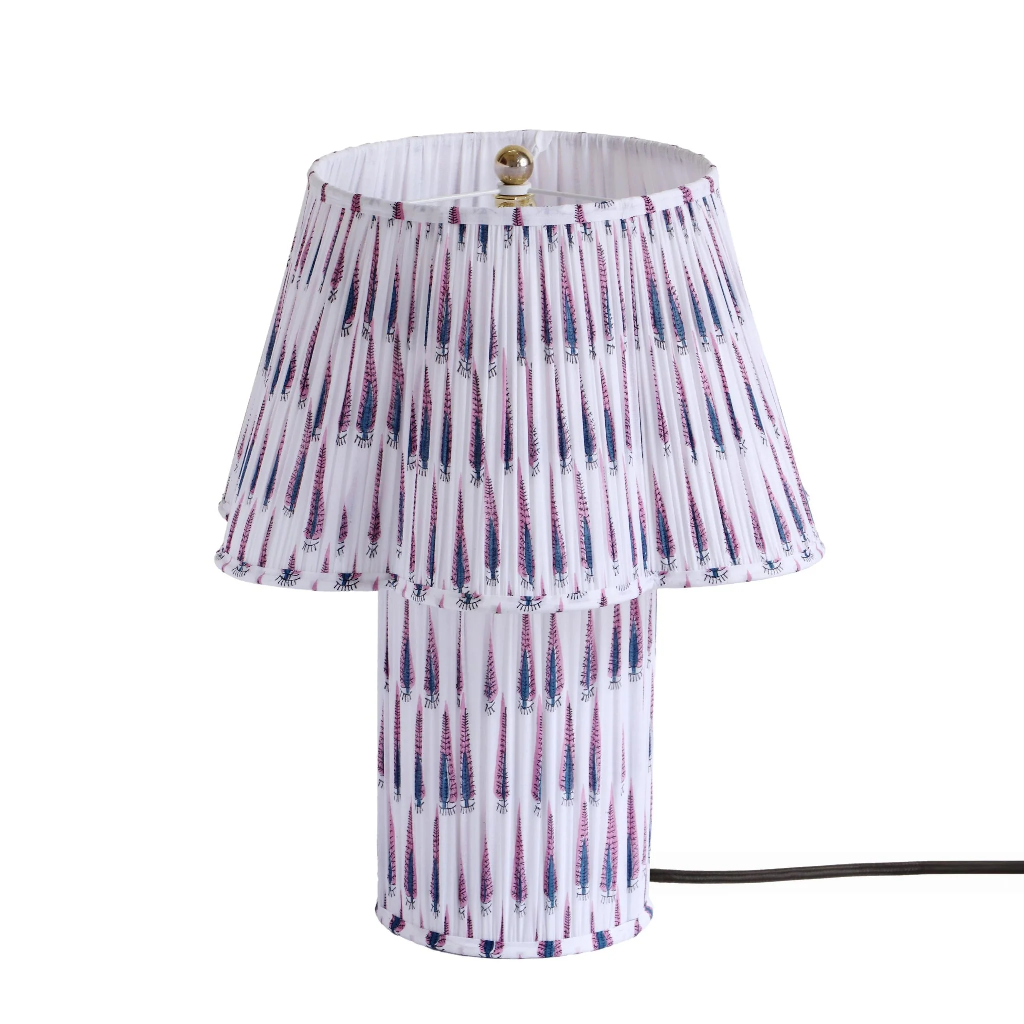 Corrine Purple and White Streaked Cotton Table Lamp - Image 3