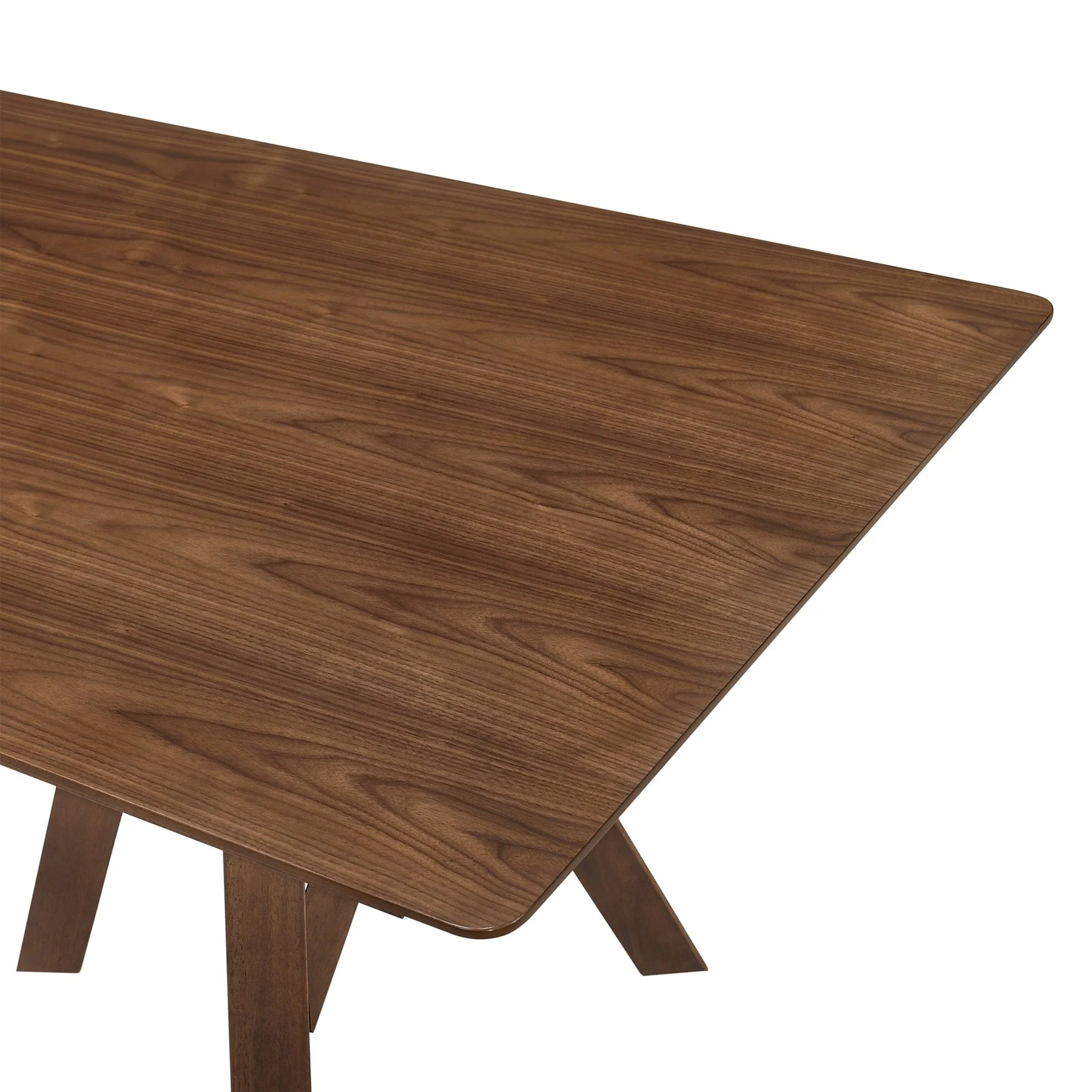Cortina 79" Mid-Century Modern Walnut Wood Dining Table with Walnut Legs - Image 4