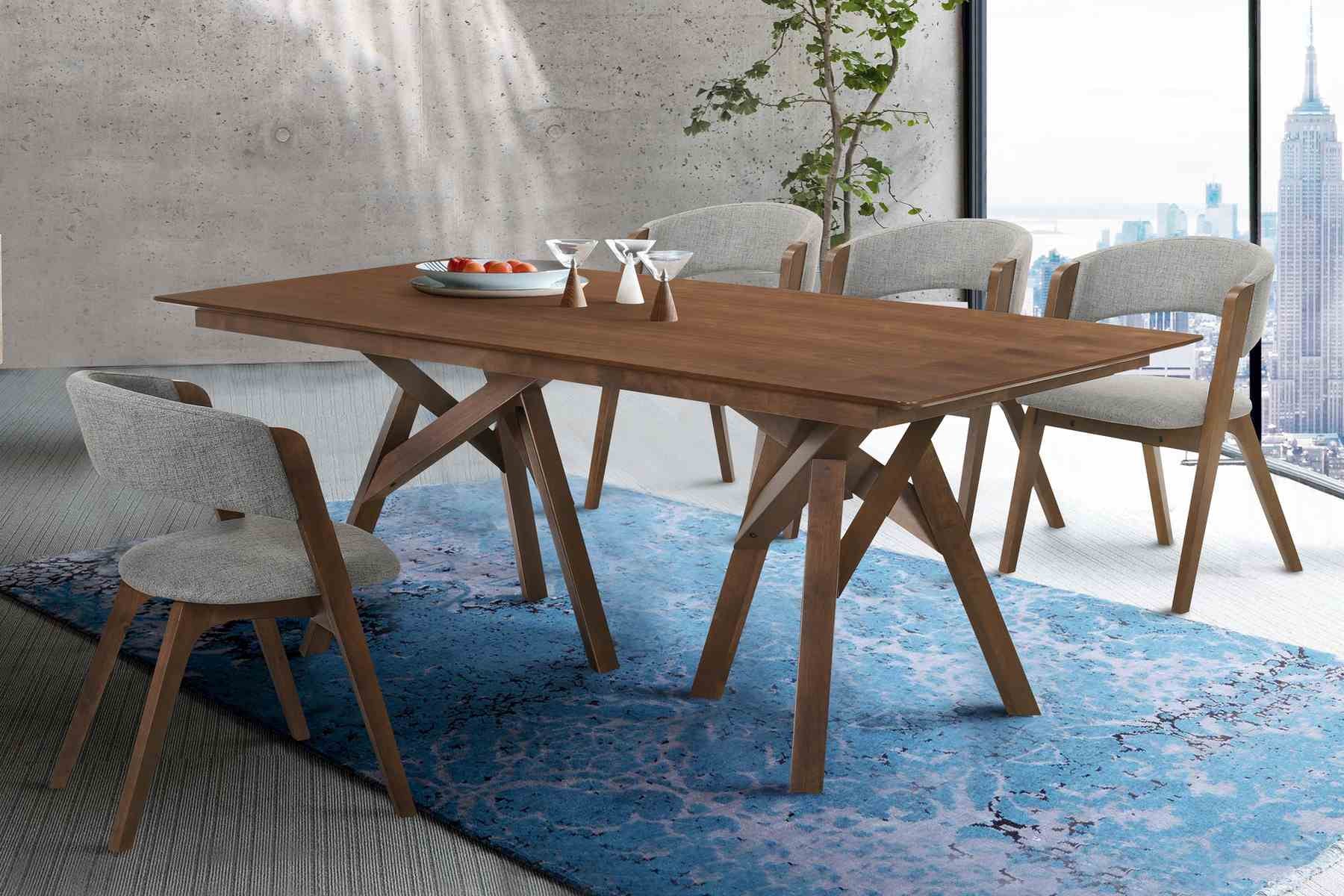 Cortina and Rowan 5 Piece Walnut Rectangular Dining Set - Image 8