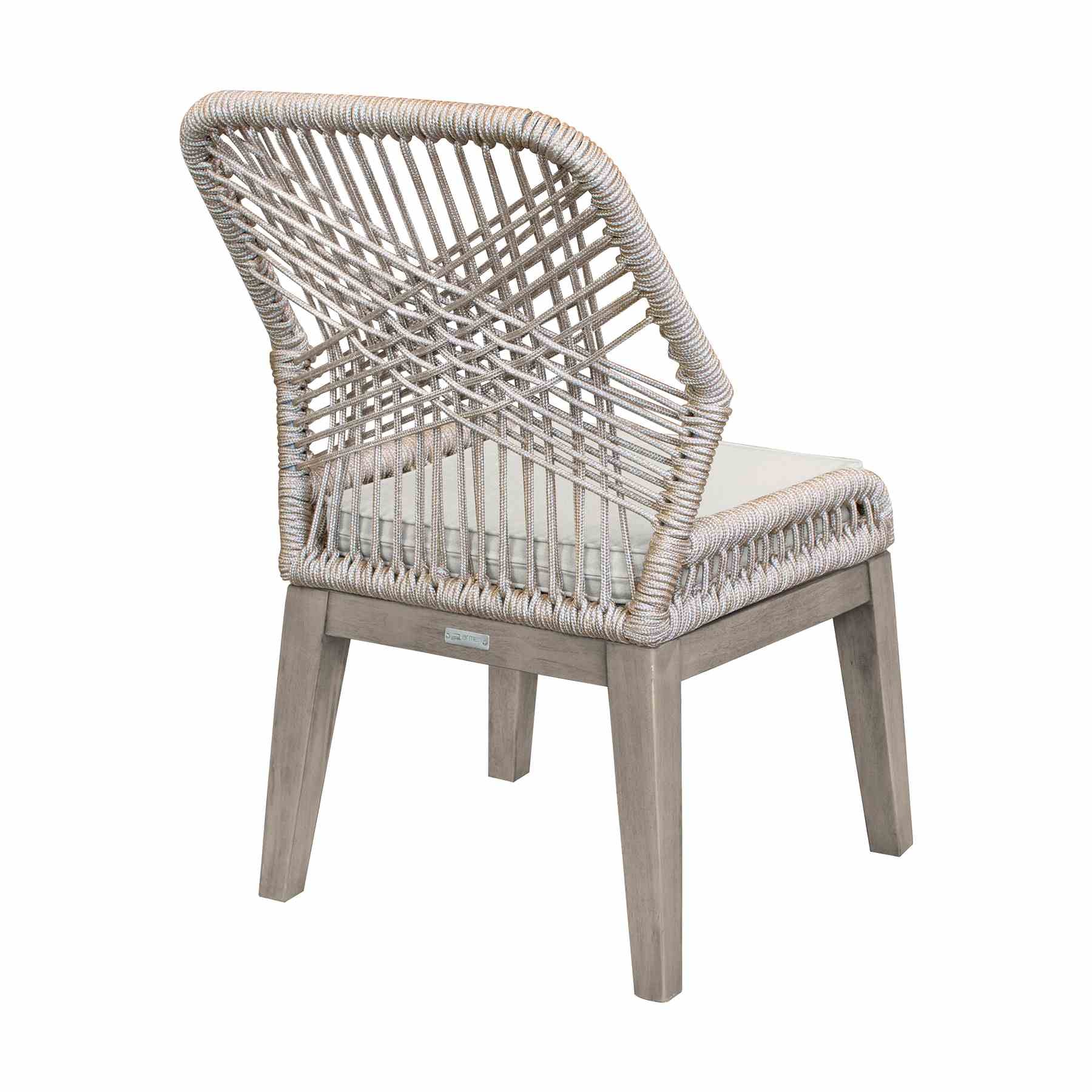 Costa Patio Outdoor Dining Chairs in Gray Acacia Wood and Rope - Set of 2 - Image 5