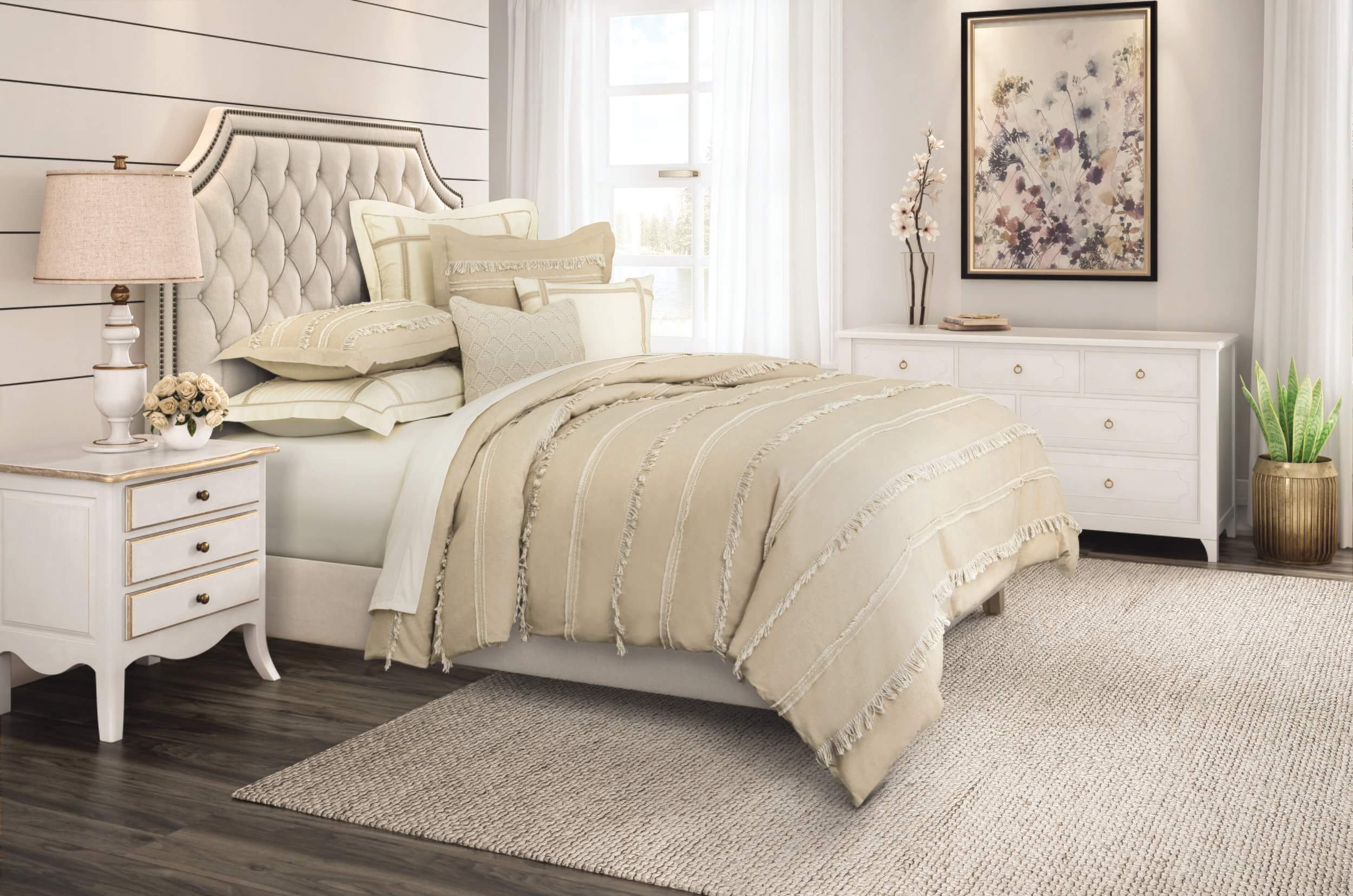 Country Lane 7-Piece Queen Duvet Set - Toast