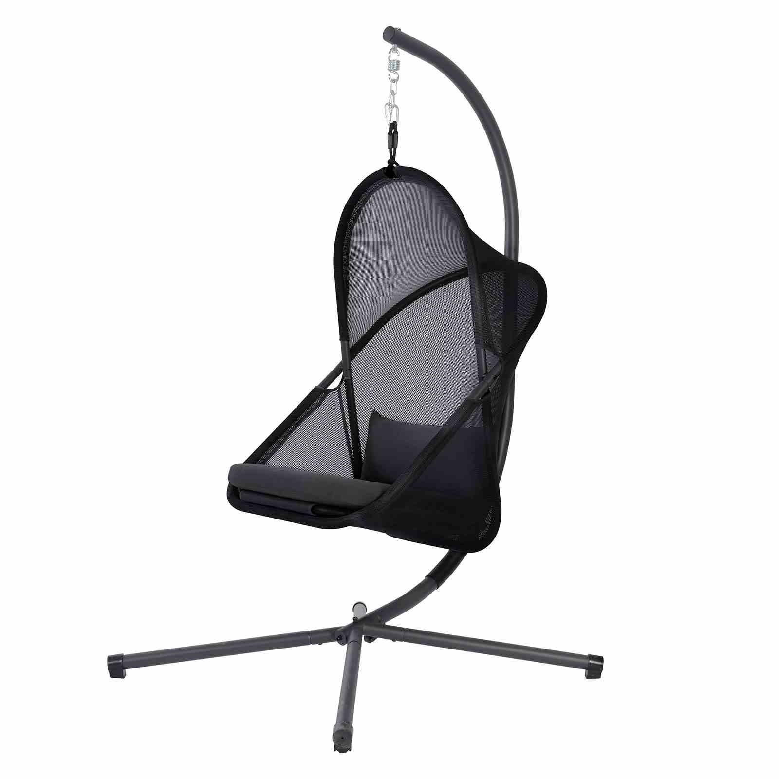 Crush Swing Chair w/ Stand, Black