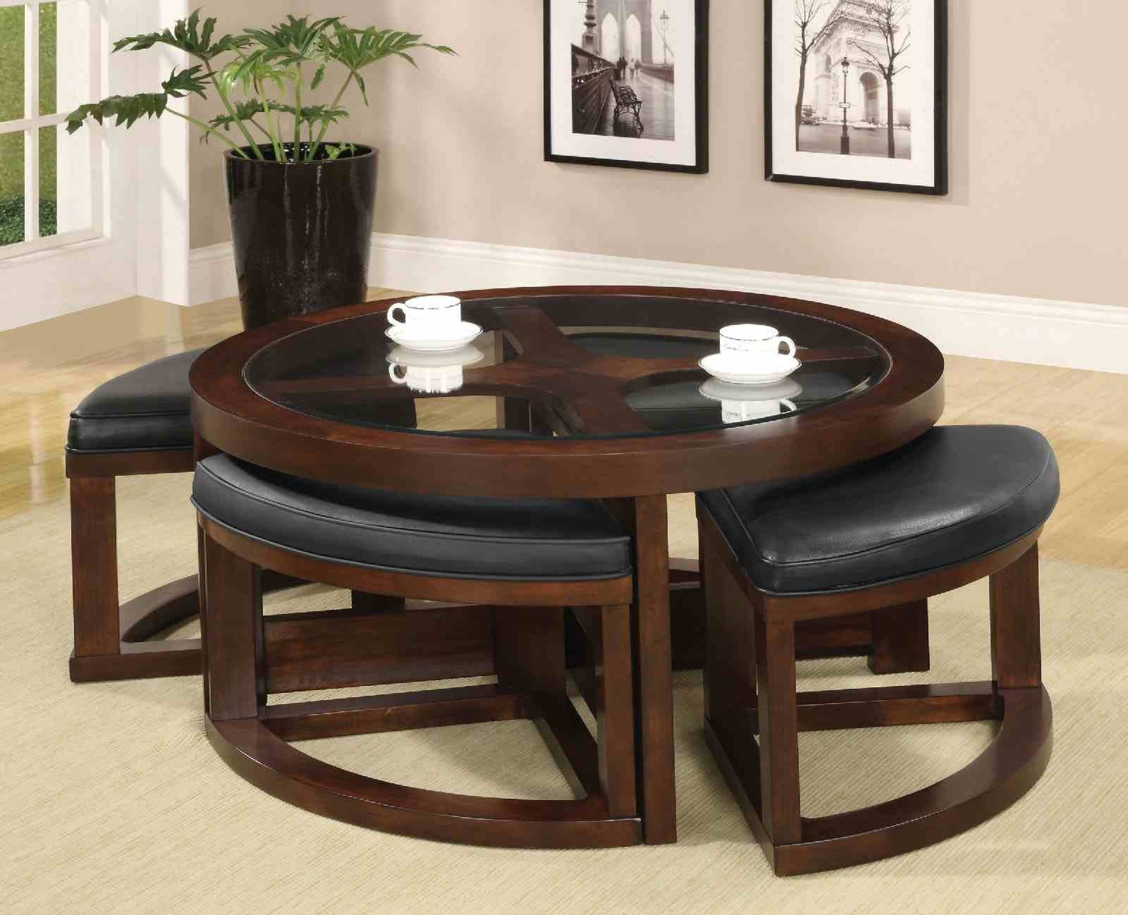 Crystal Cove Ii Round Coffee Table w/ 4 Stools