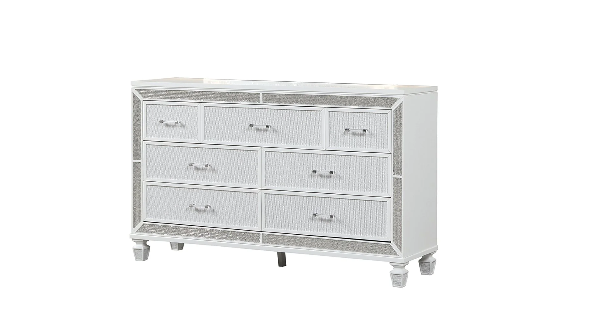 Crystal Queen 4 Pc Bedroom Set White - Image 6